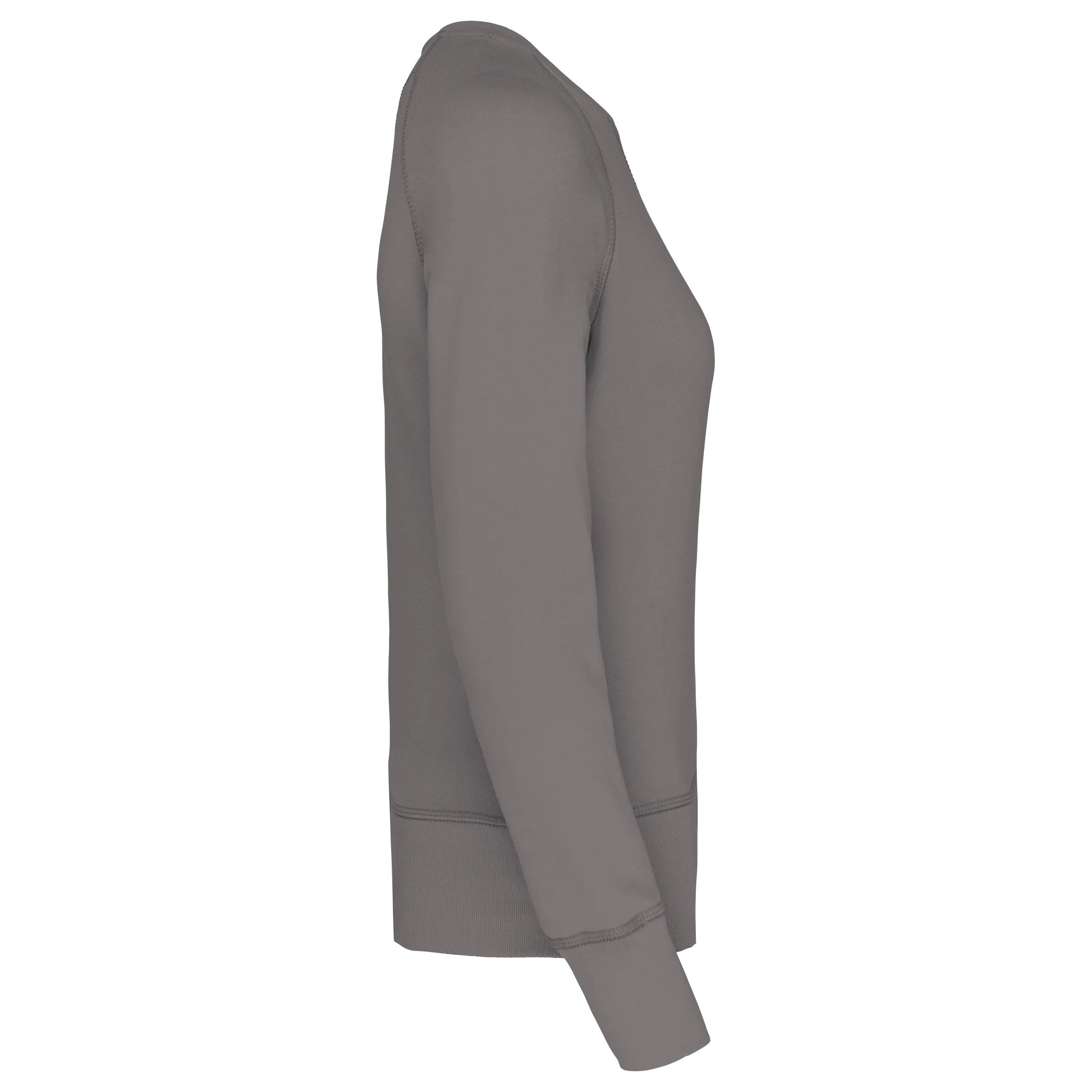 Sudadera algodón orgánico con cuello redondo y mangas raglan de mujer