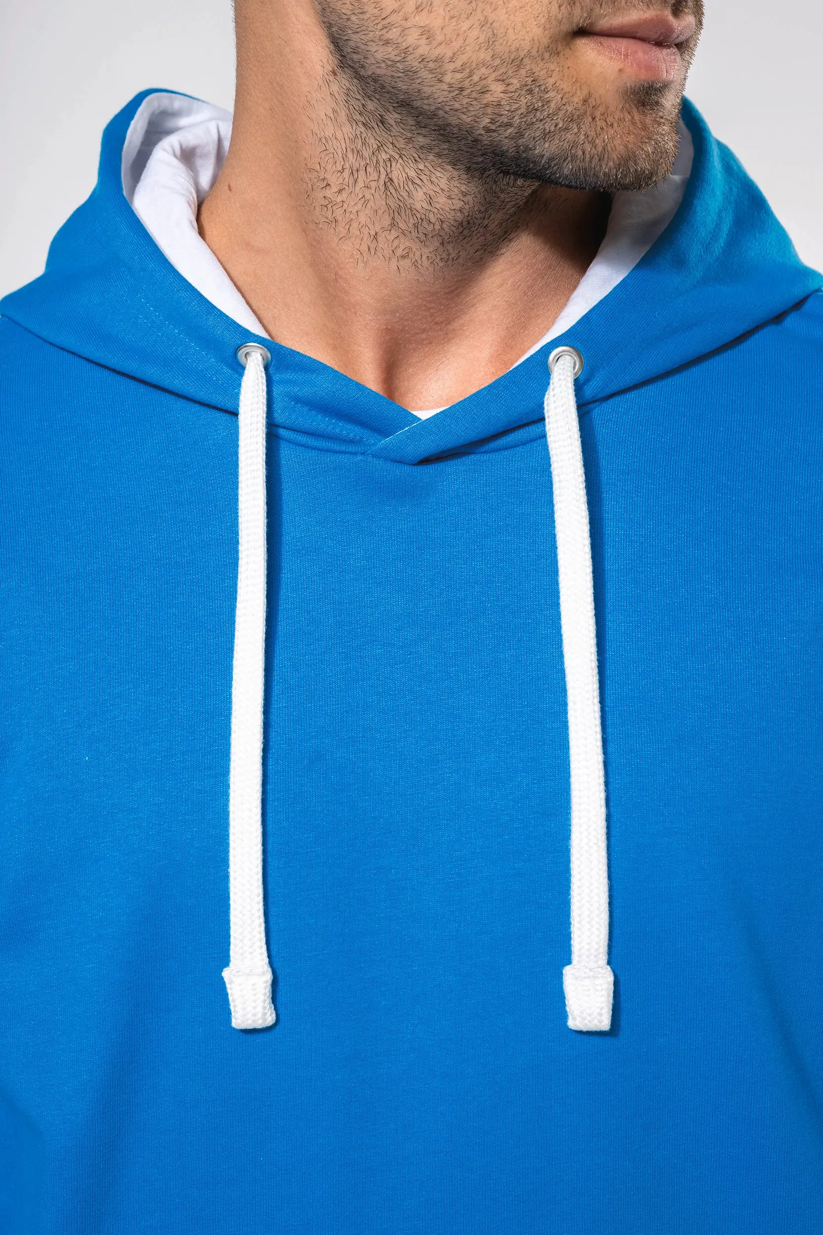 Sudadera capucha contrastada hombre