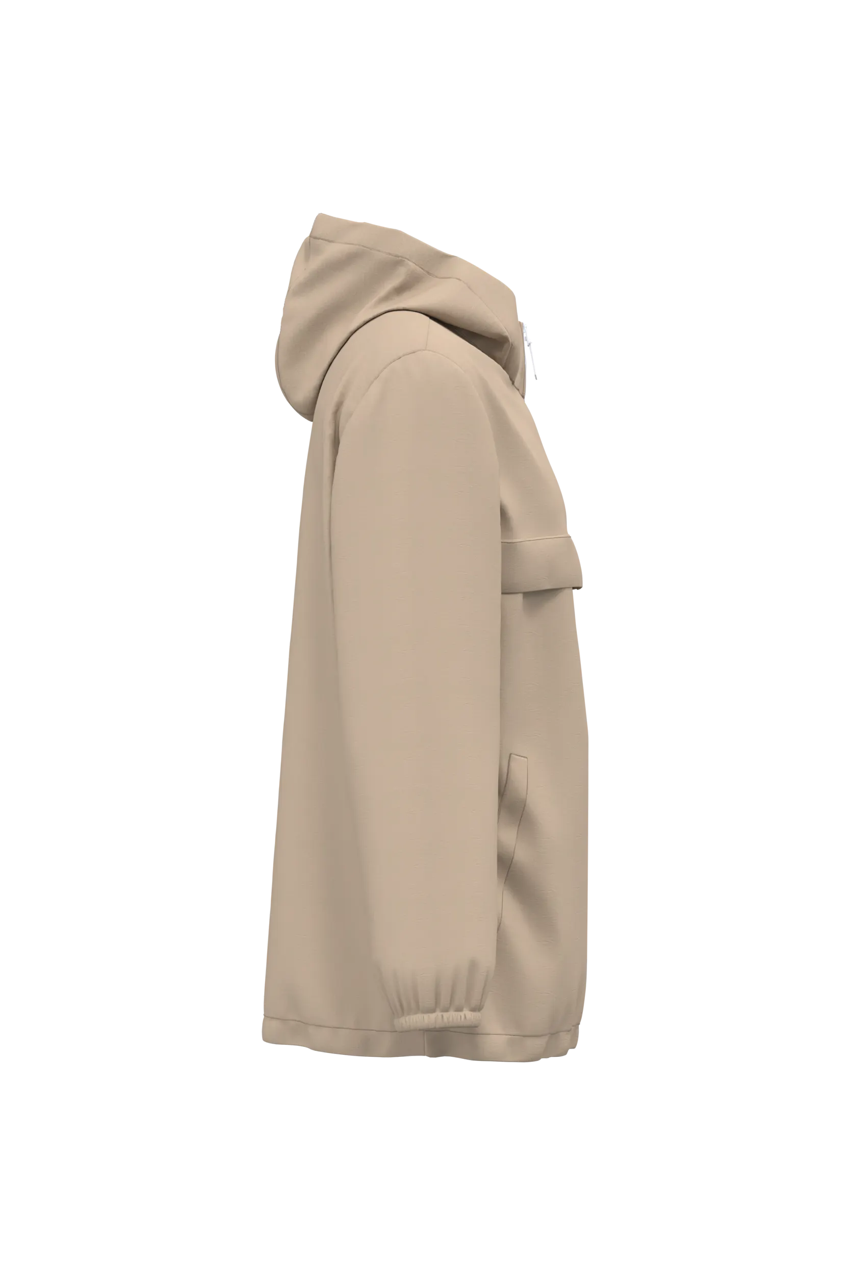 Chaqueta cortavientos impermeable ecorresponsable 1/4 cremallera unisex