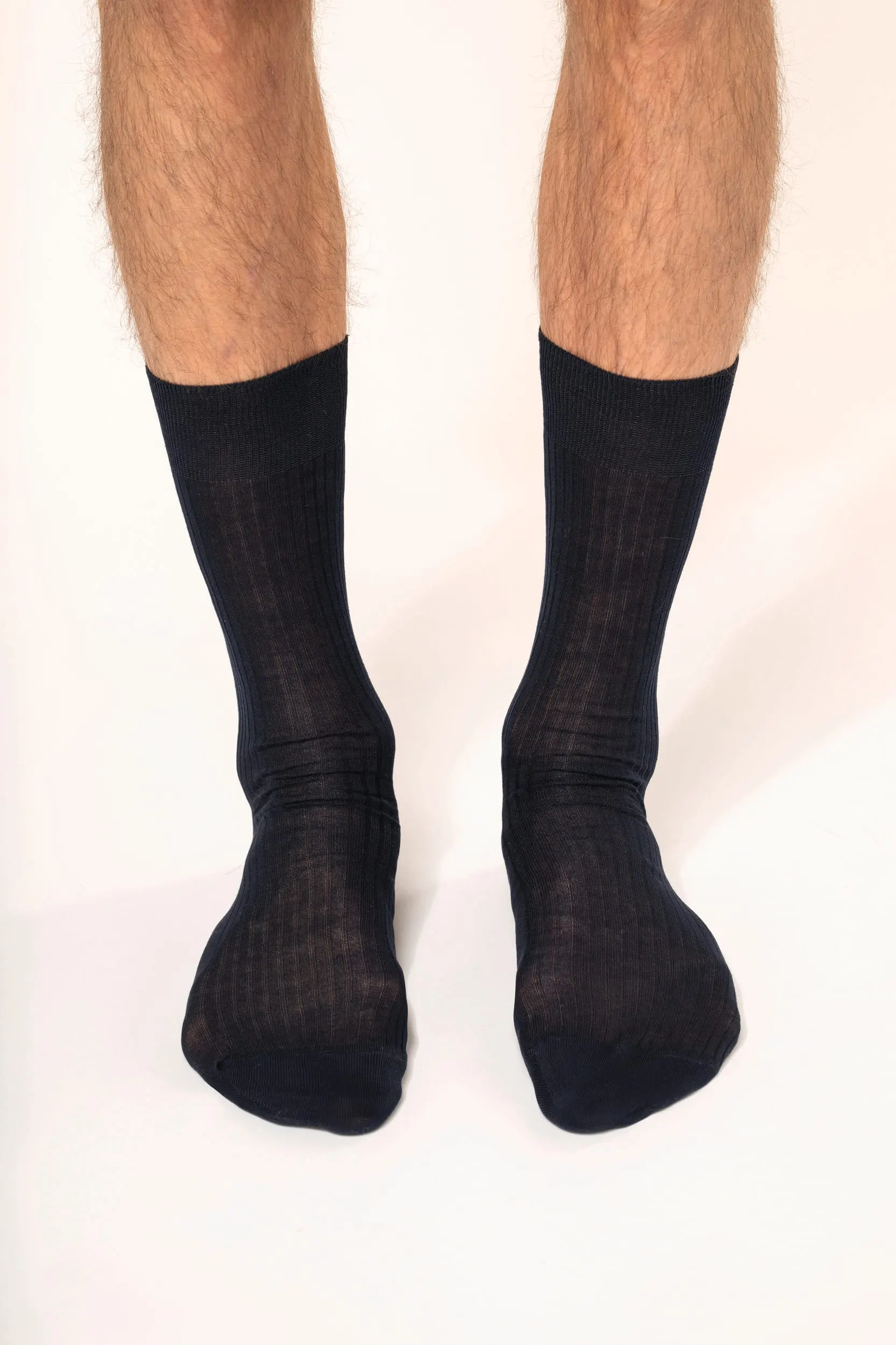 Calcetines algodón hilo escocés canalé 4 x 2 hombre