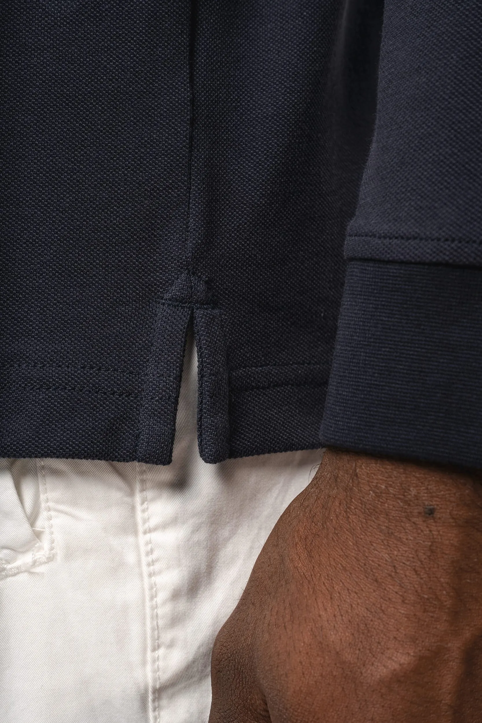 Polo de punto piqué manga larga Bio180 hombre