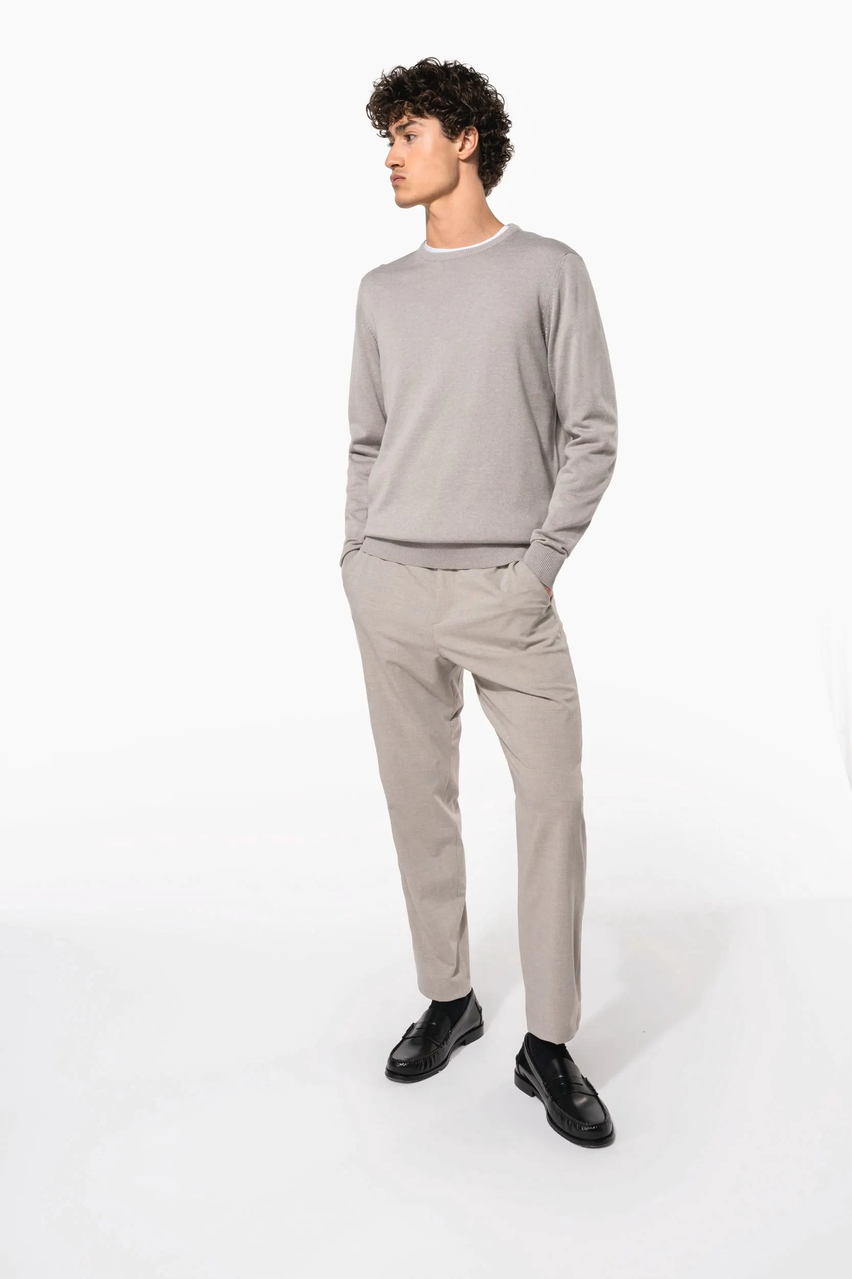 Jersey cuello redondo manga larga hombre