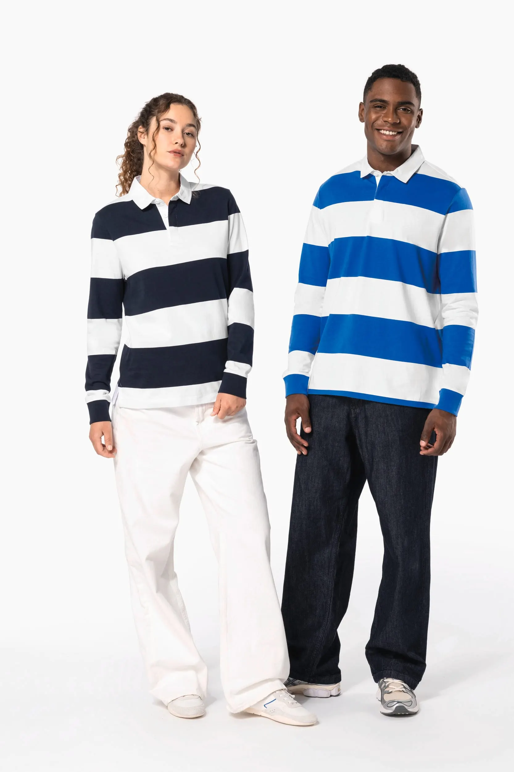 Polo a rayas manga larga unisex