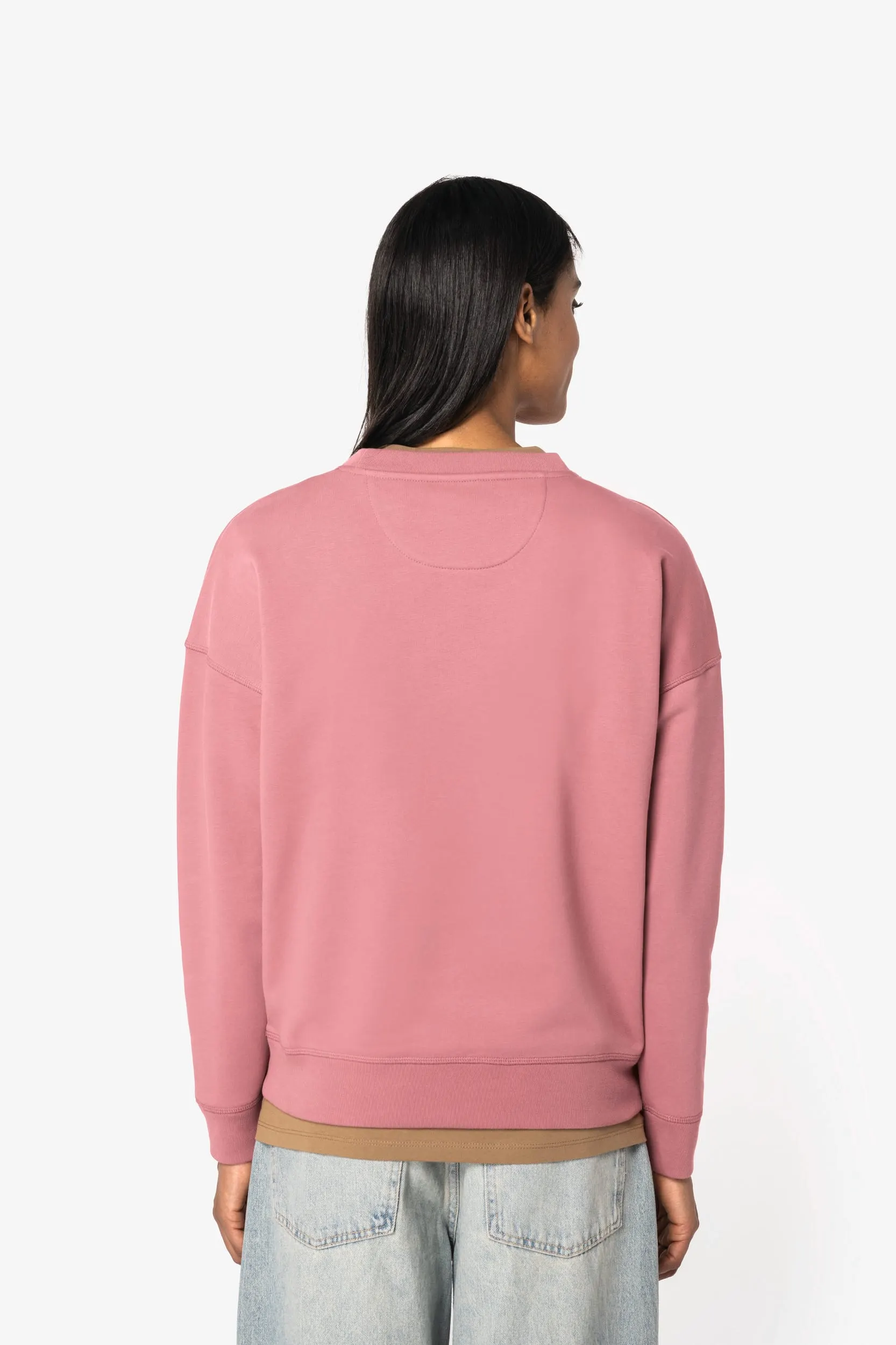 Sudadera ecorresponsable cuello redondo hombros caídos mujer