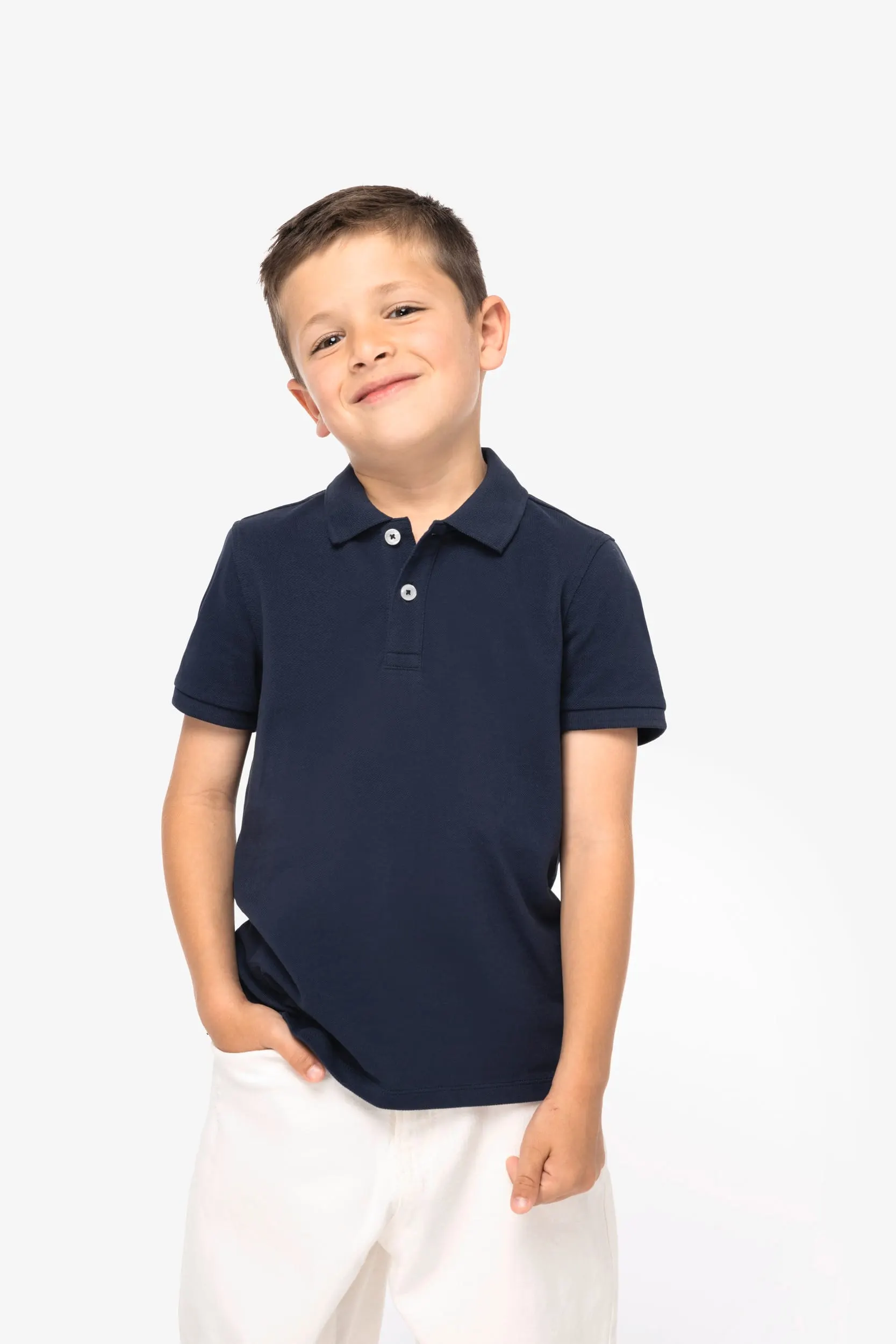 Polo ecorresponsable de punto piqué infantil
