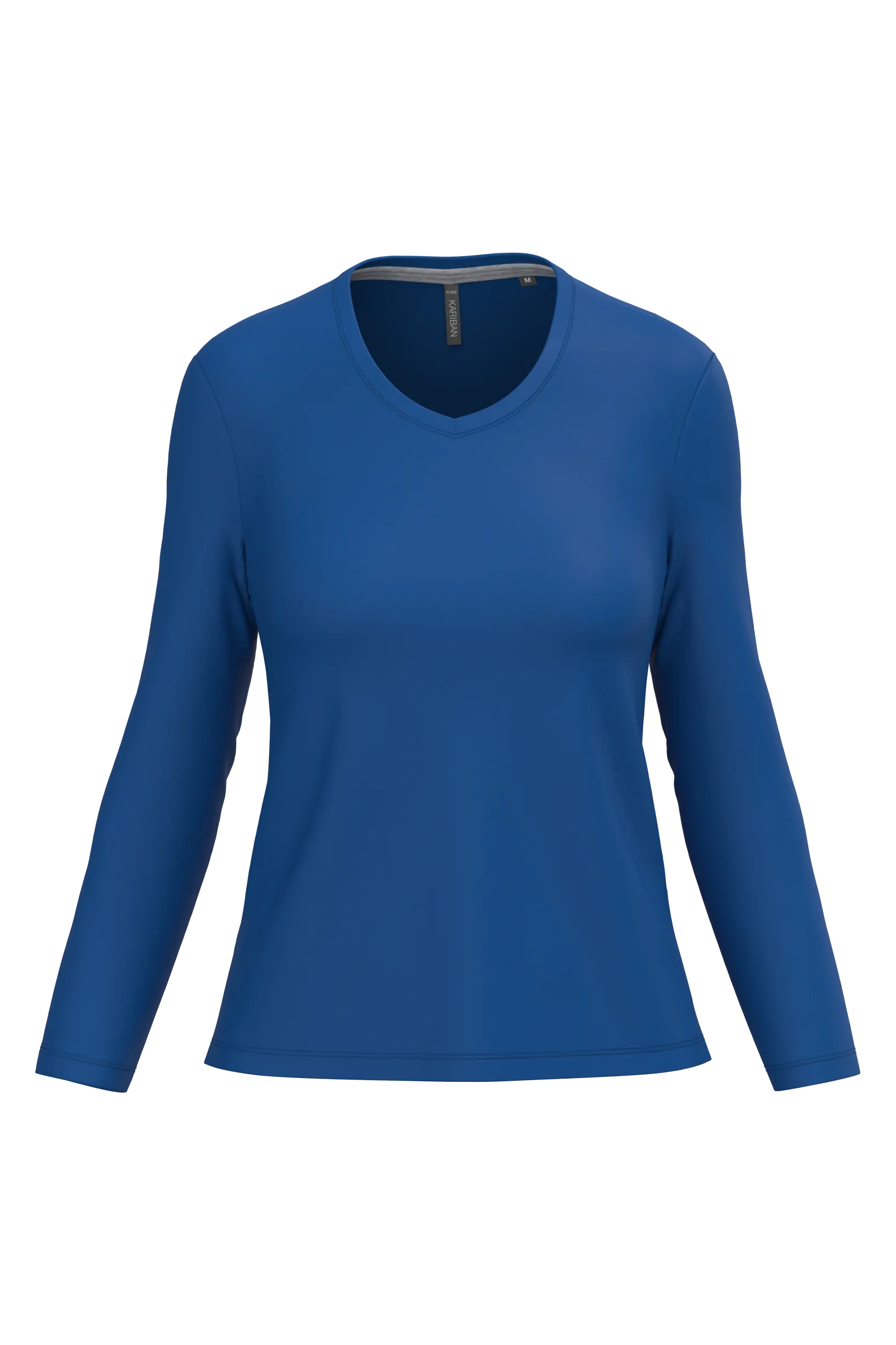 Camiseta manga larga y cuello de pico mujer