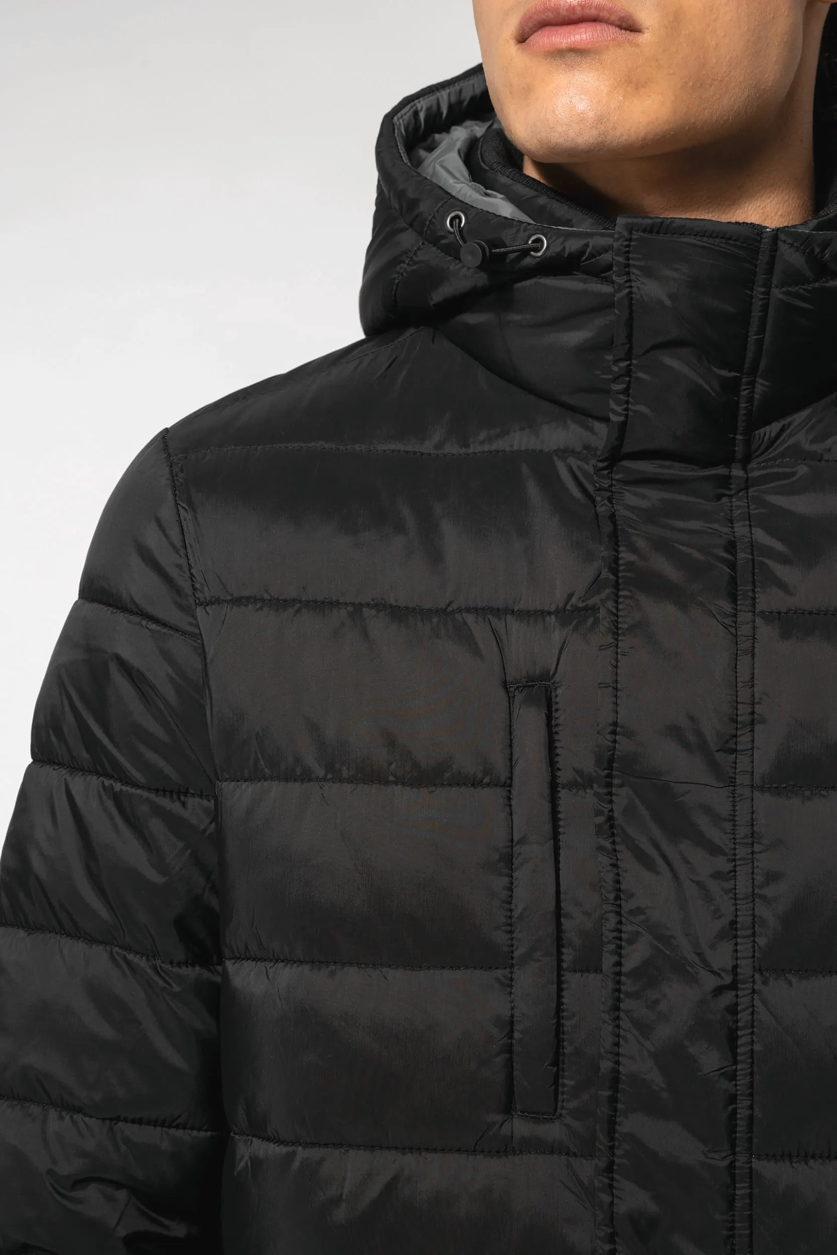 Parka ligera acolchada con capucha para hombre