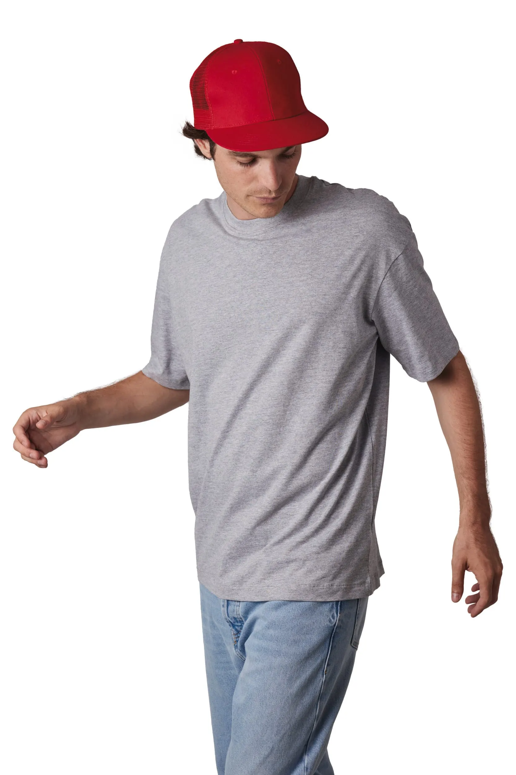 Gorra trucker - 6 paneles visera plana