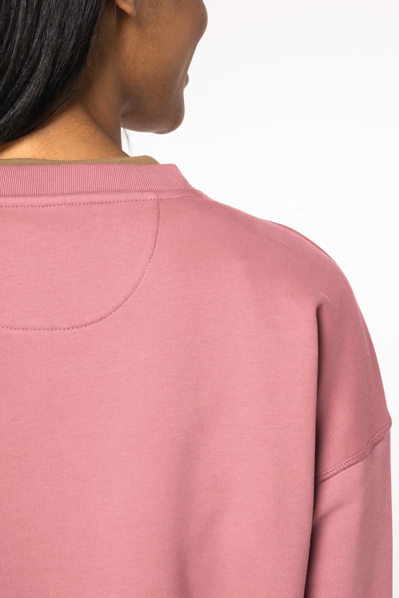 Sudadera ecorresponsable cuello redondo hombros caídos mujer