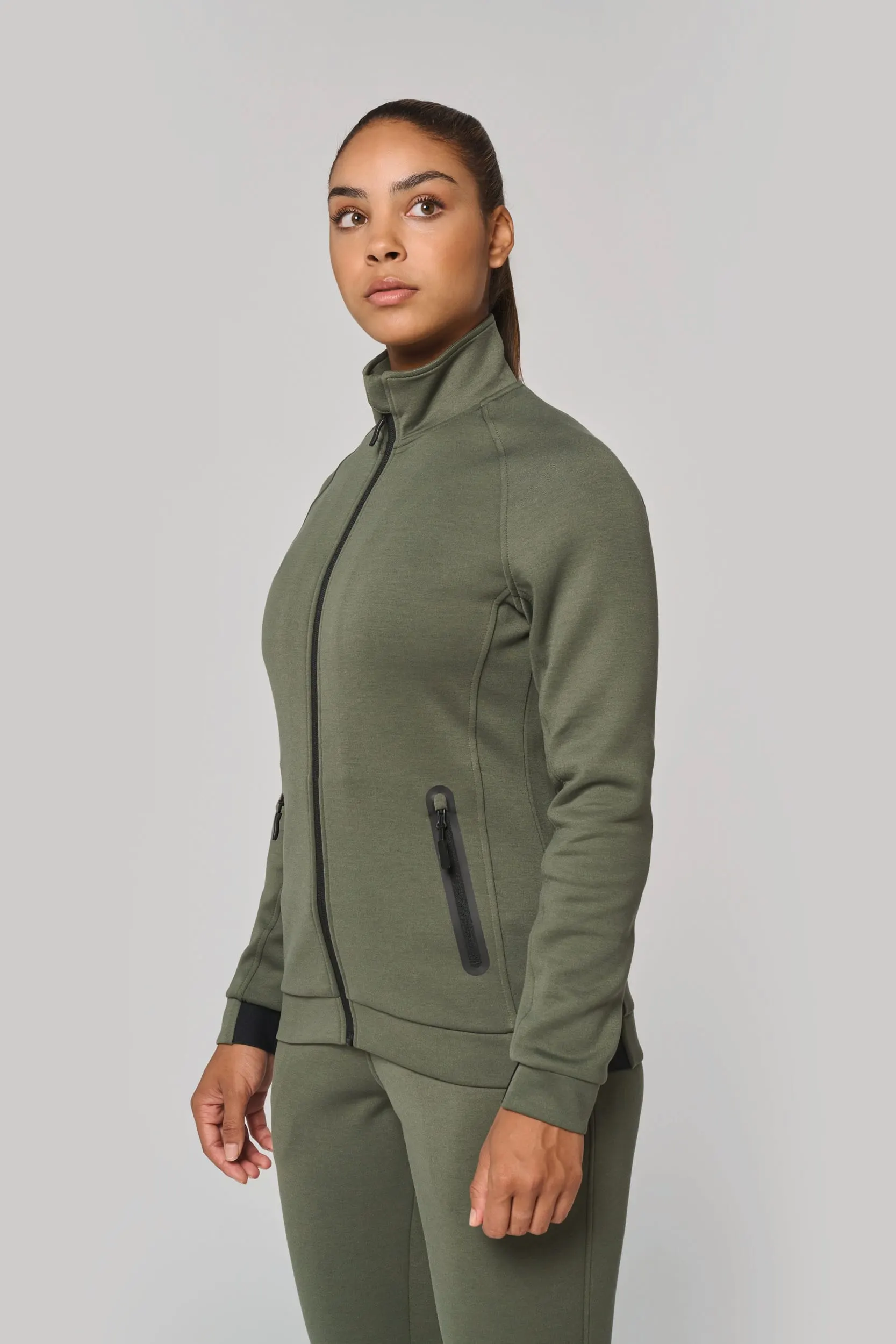 Chaqueta cuello alto mujer