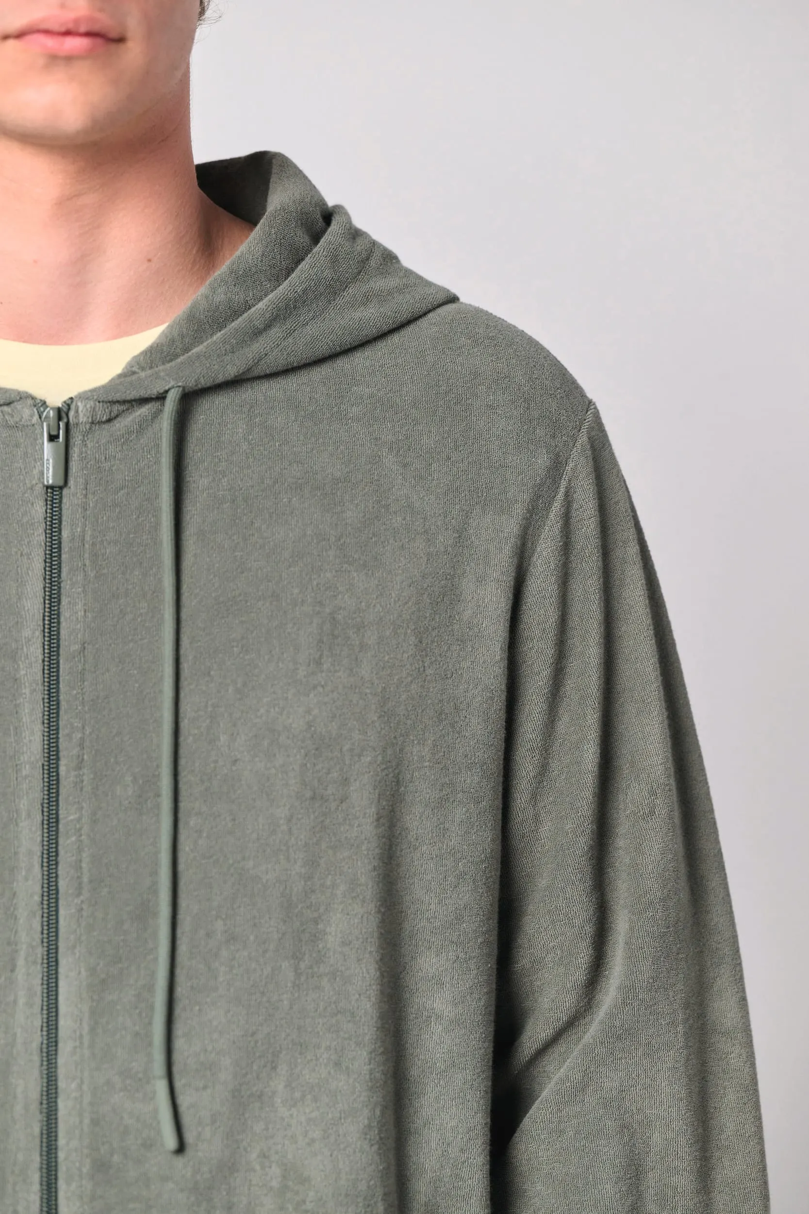 Sudadera ecorresponsable de rizo con capucha y cremallera hombre