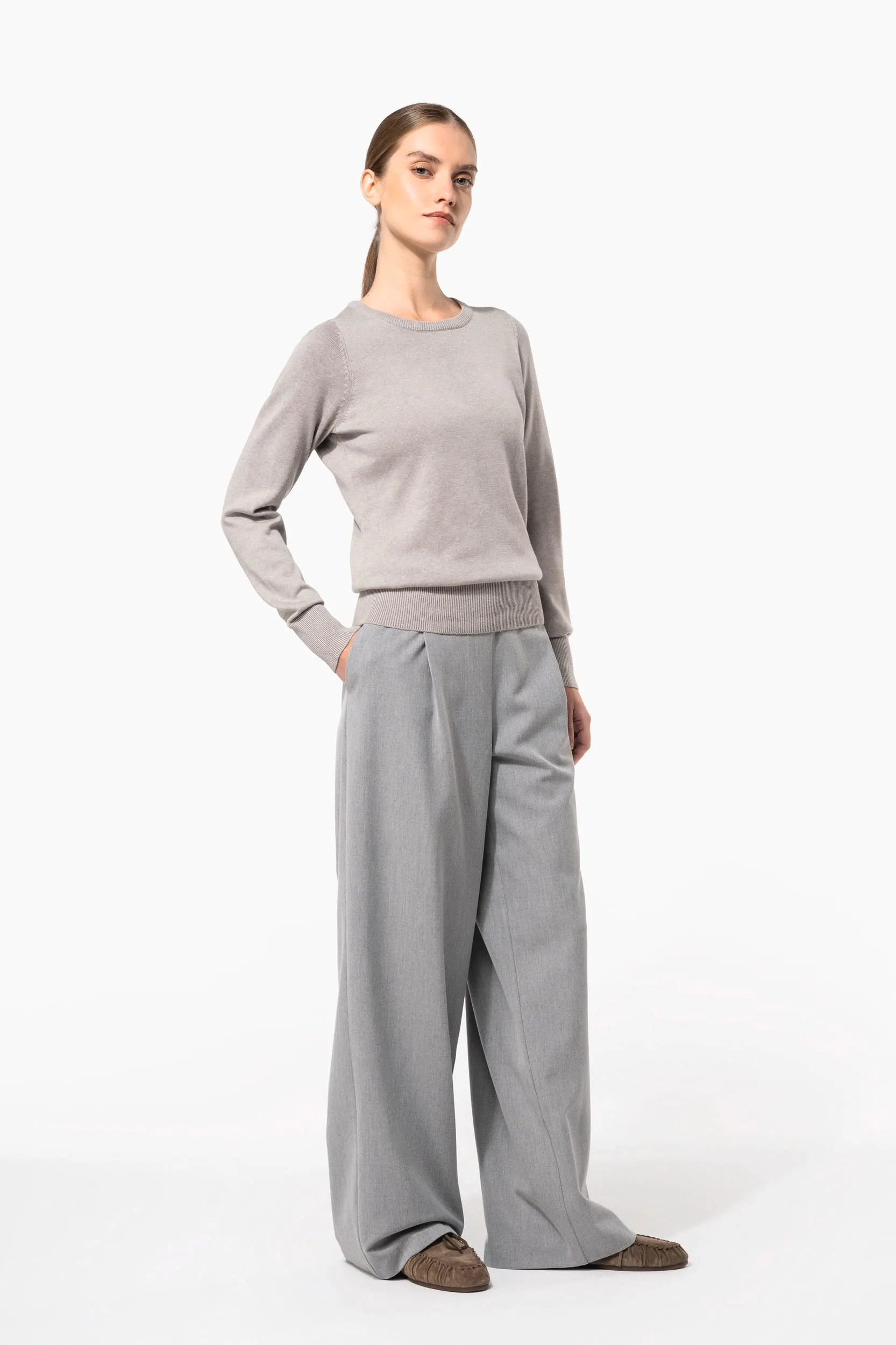 Jersey cuello redondo manga larga mujer