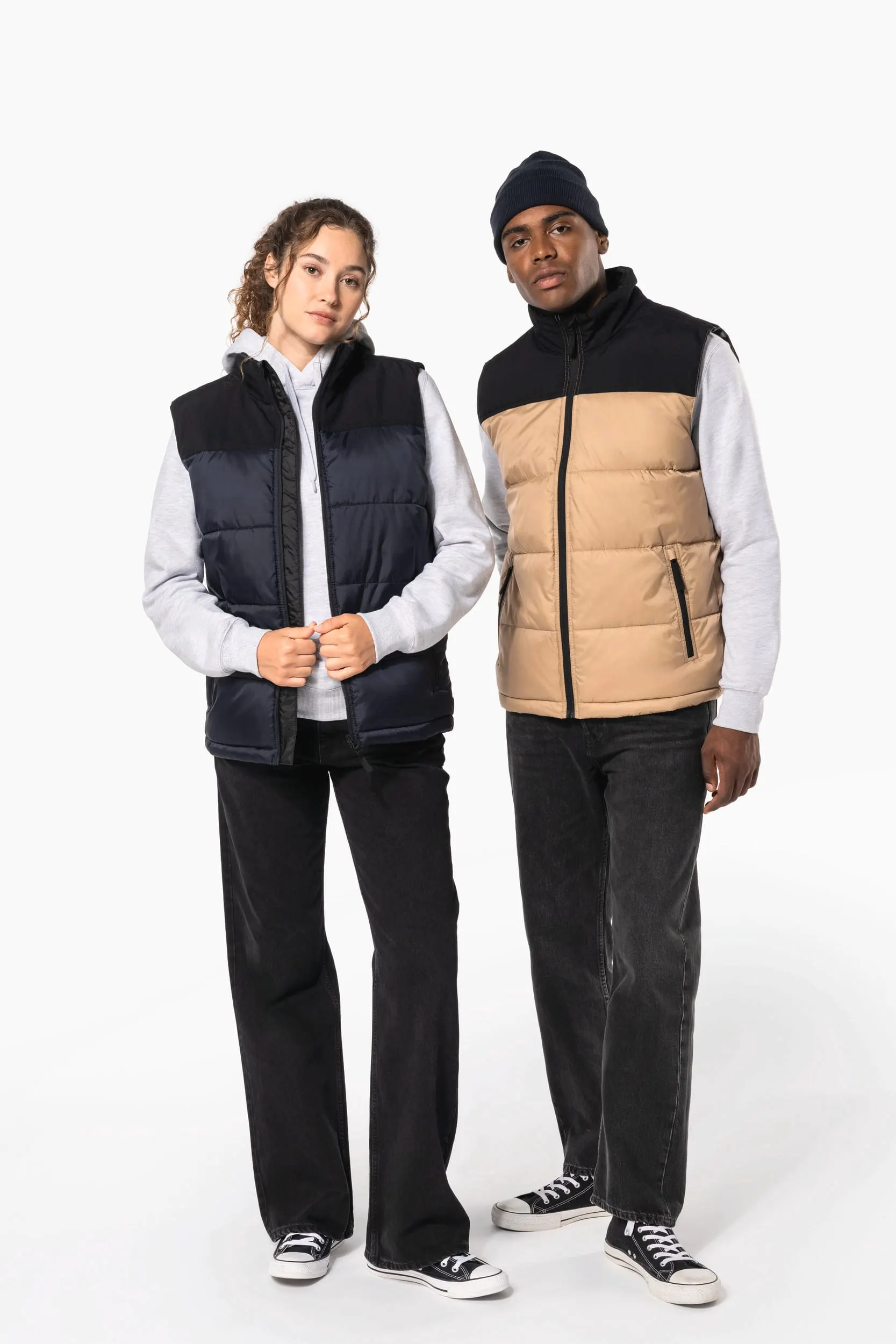 Chaleco acolchado bicolor unisex