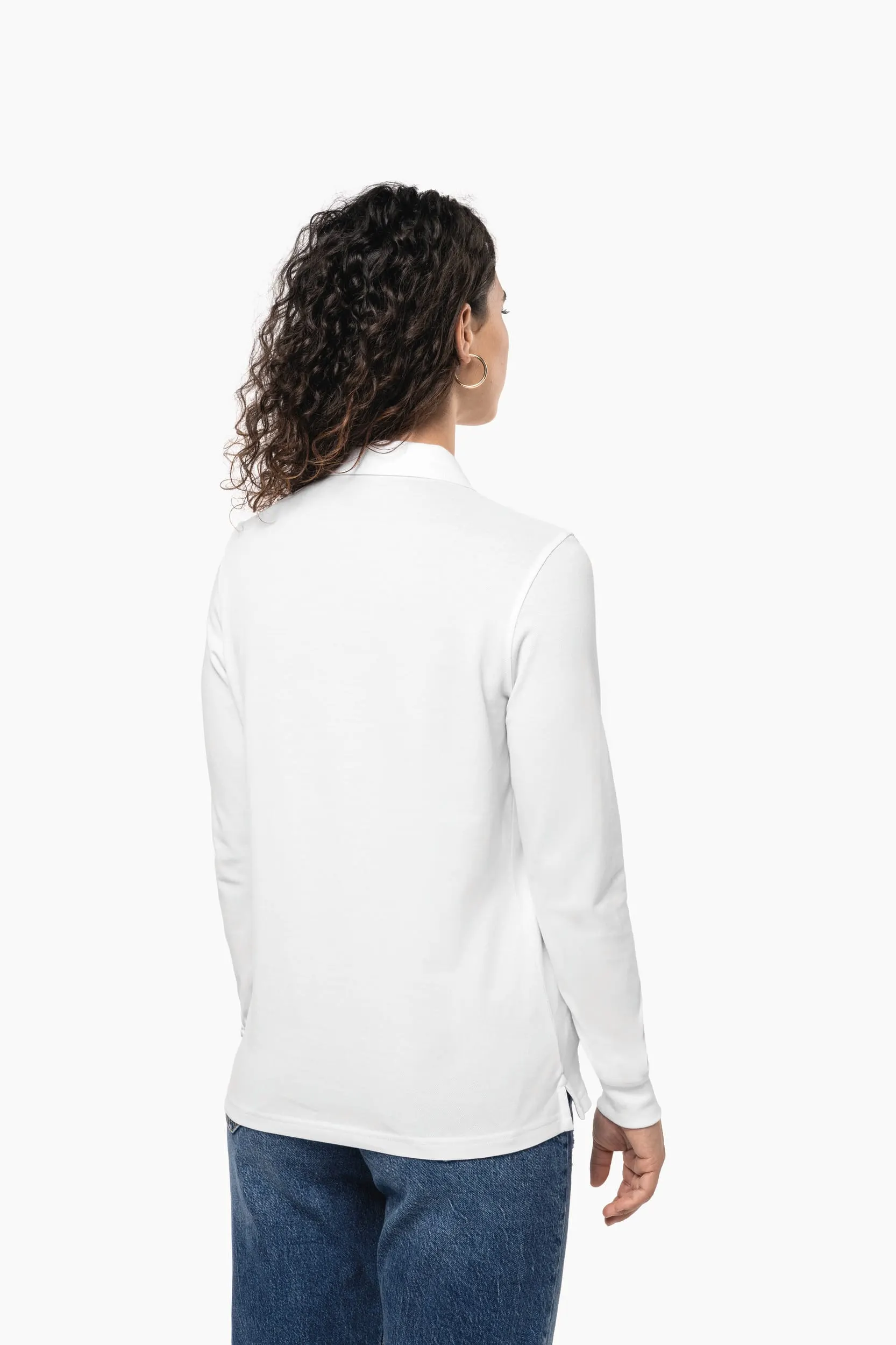Polo de punto piqué manga larga Bio180 mujer