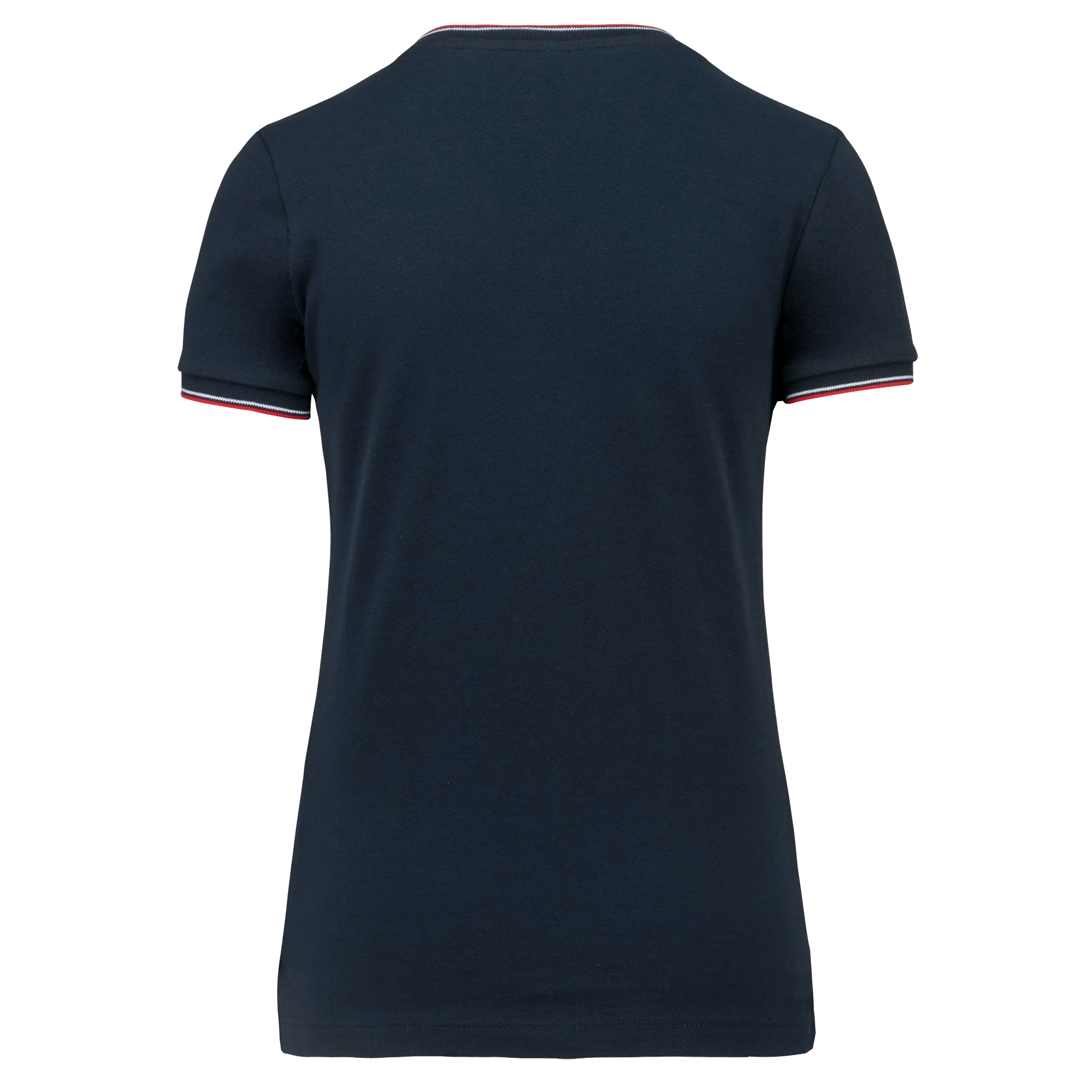 Camiseta de punto piqué con cuello de pico mujer