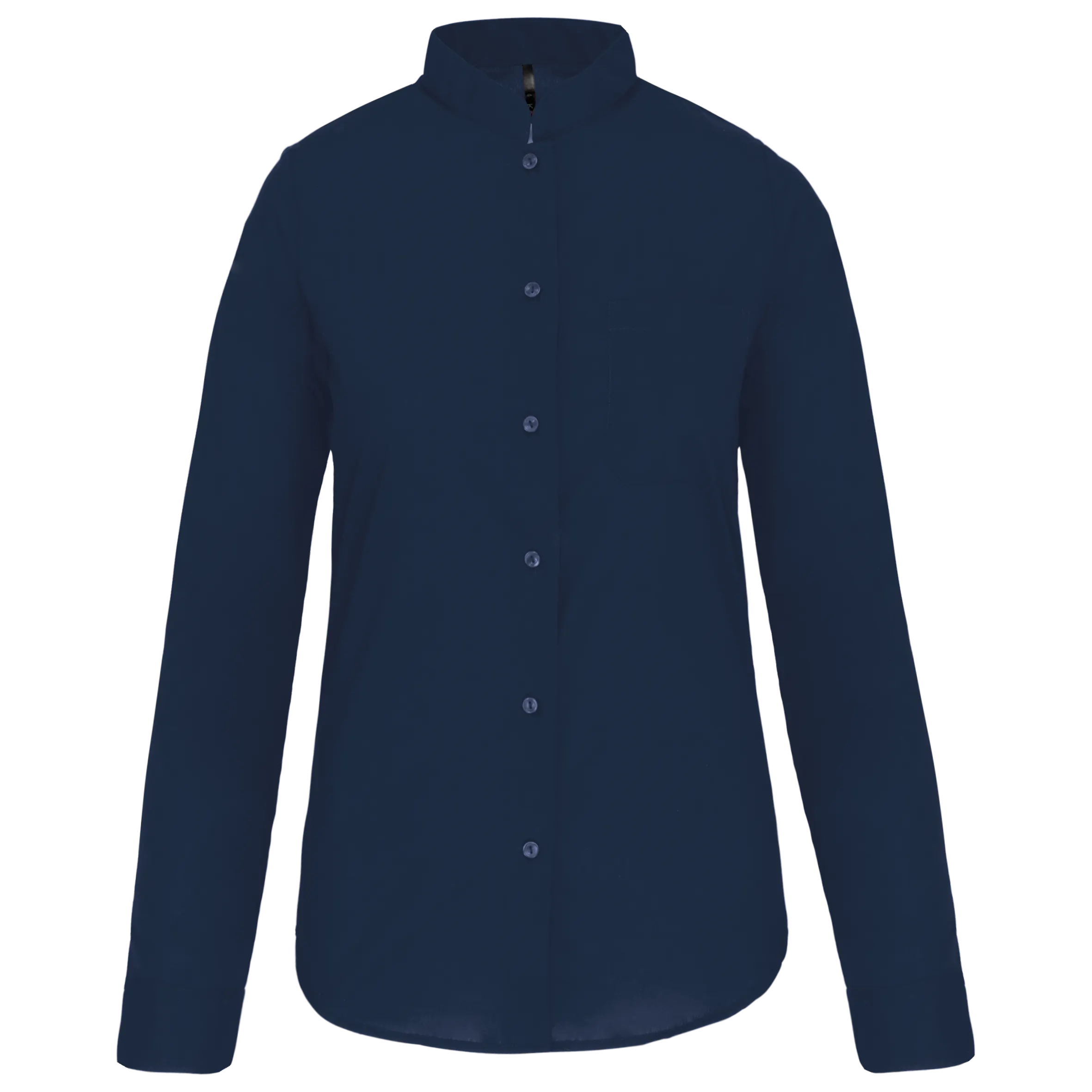 Camisa cuello mao manga larga mujer