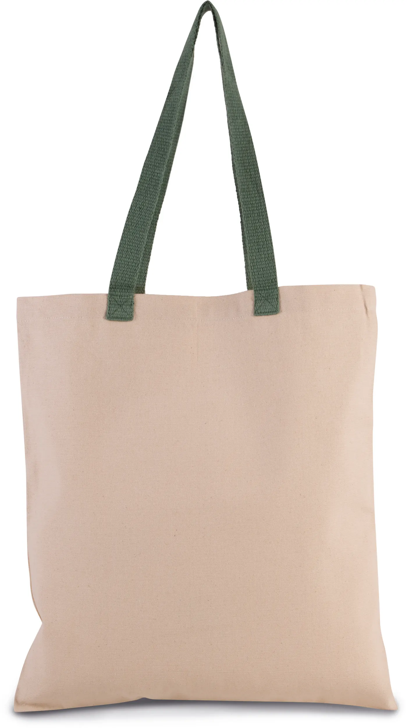 Bolsa shopper tejido canvas plana con asas contrastadas