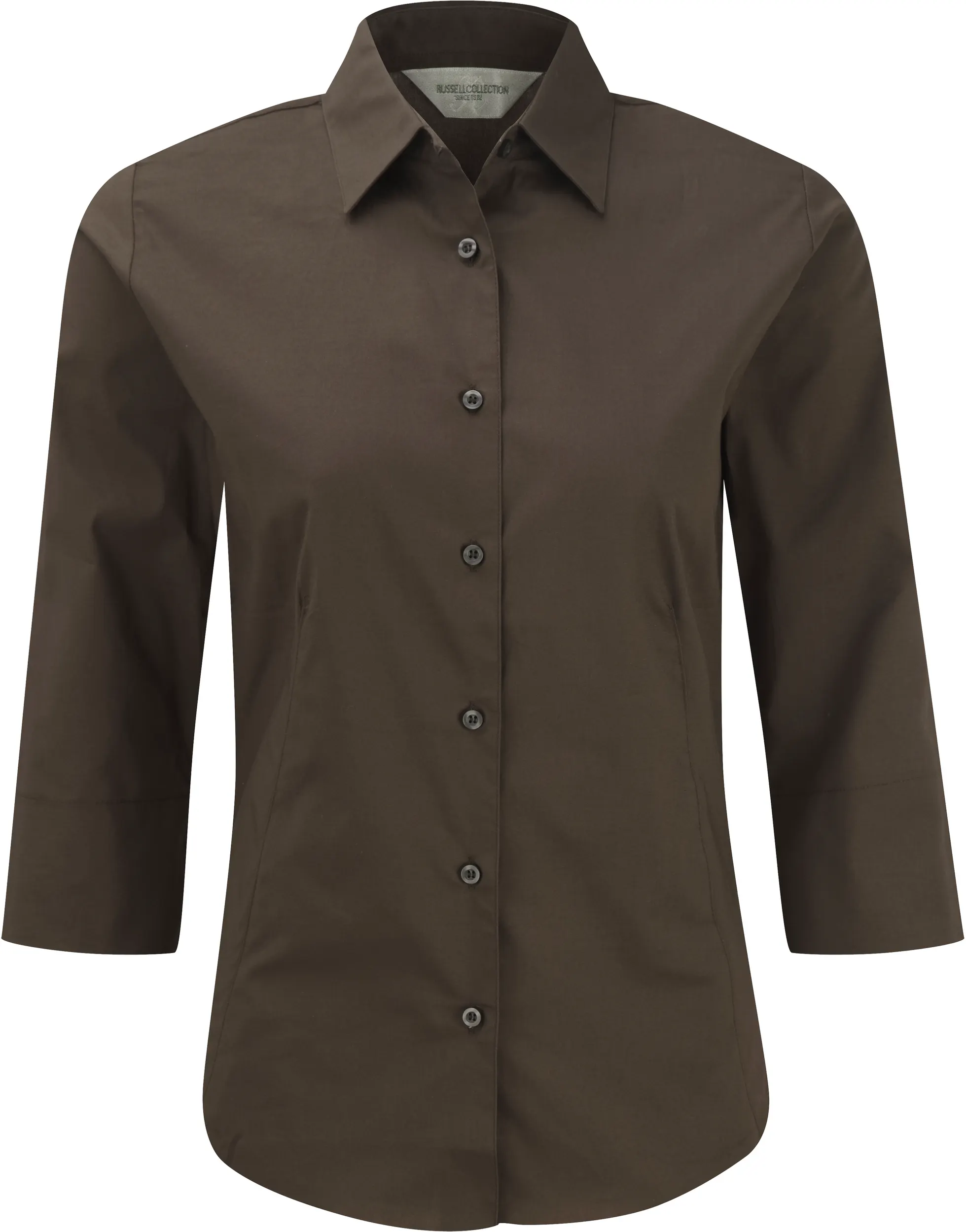 Camisa entallada mangas 3/4 mujer