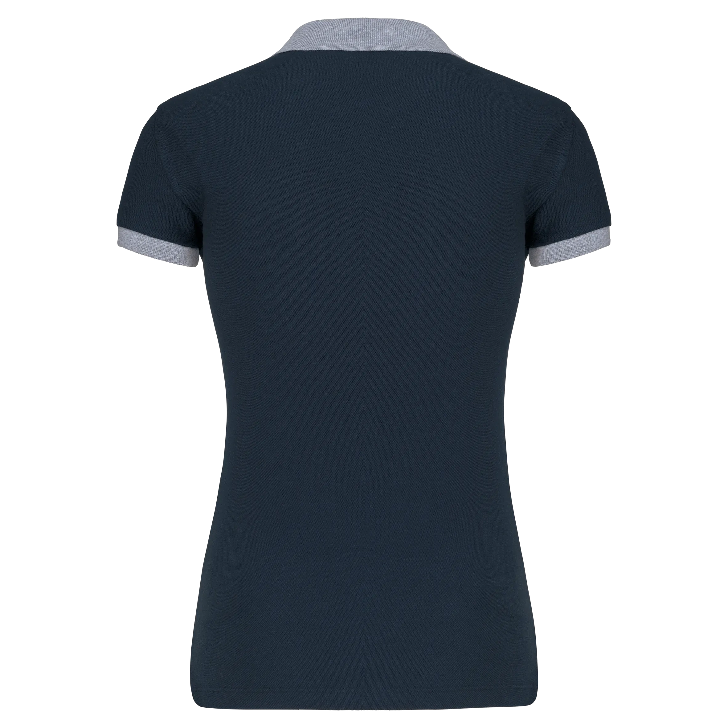 Polo piqué bicolor mujer