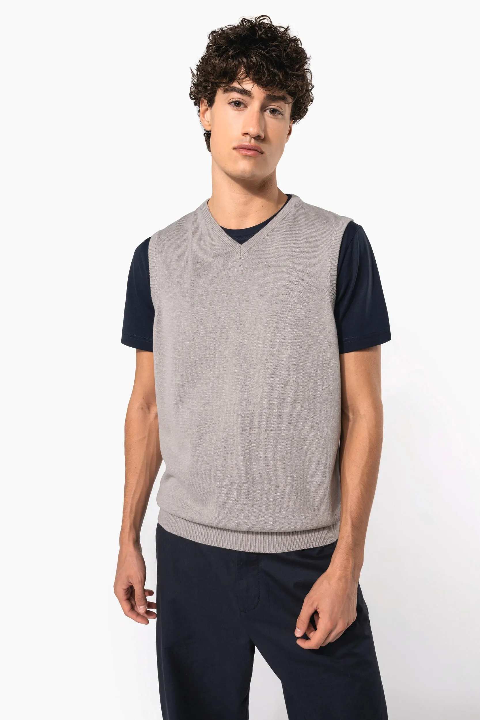 Jersey cuello de pico sin mangas