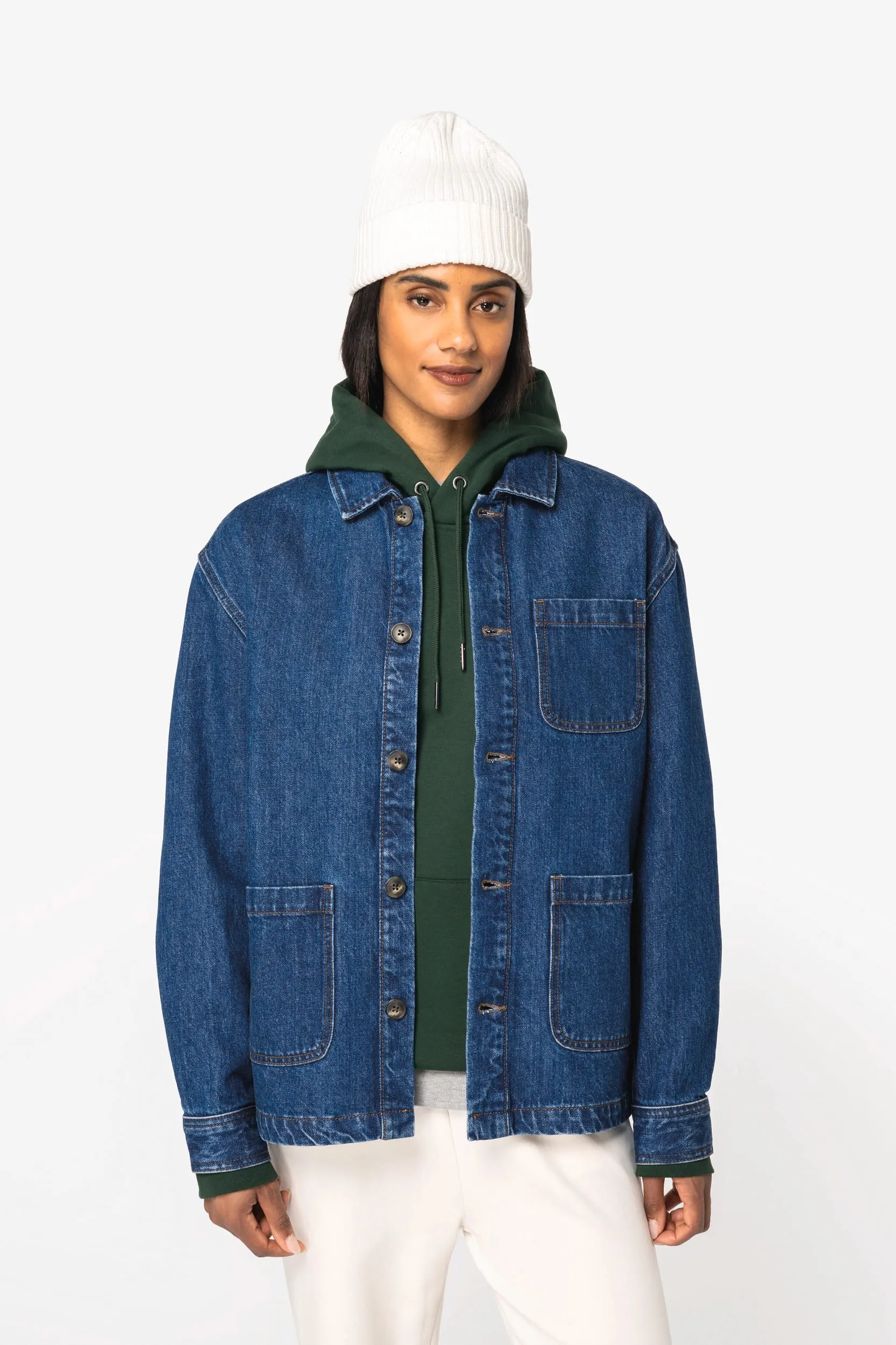 Chaqueta vaquera ecorresponsable de hombros caídos unisex