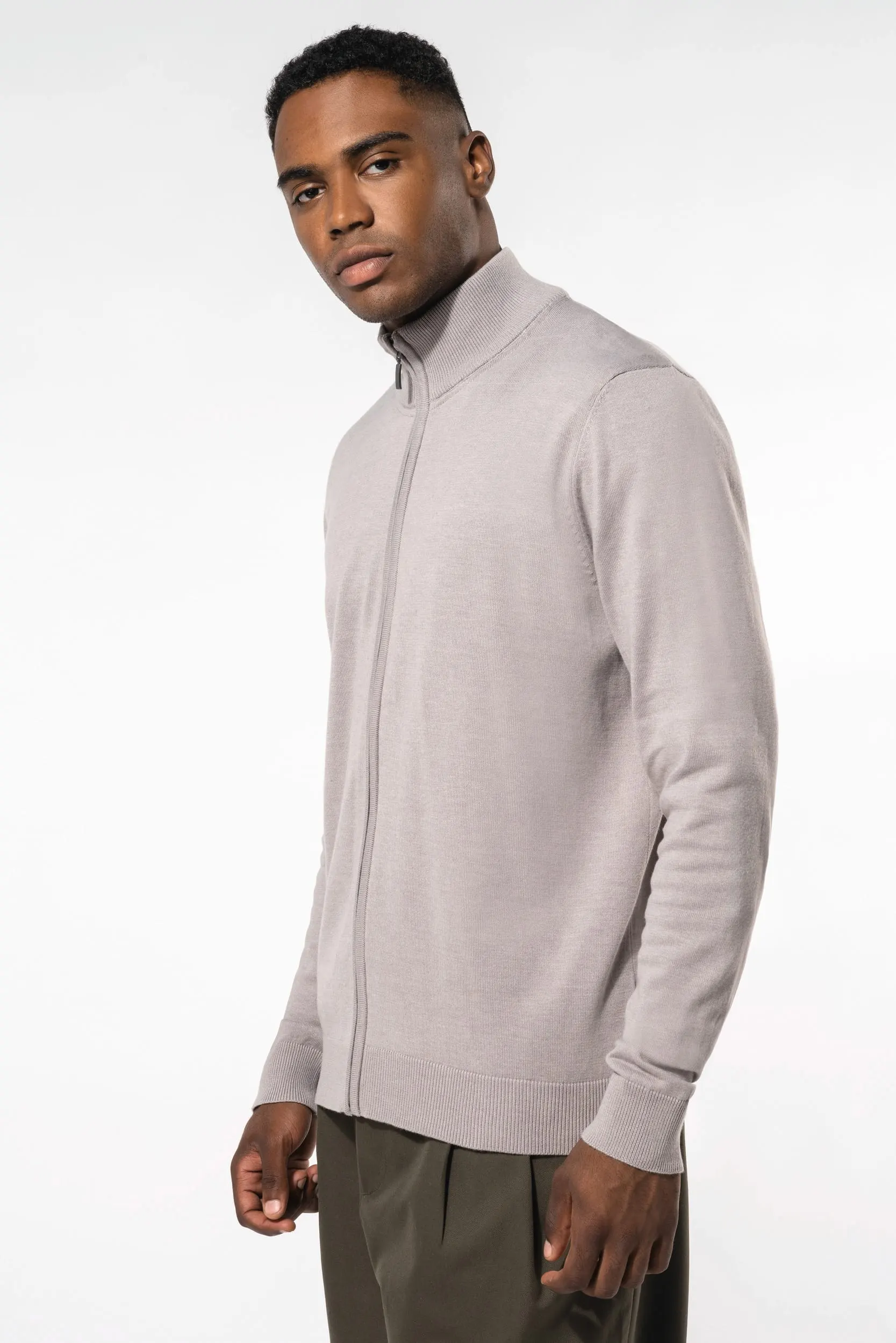 Chaqueta de punto con cremallera hombre