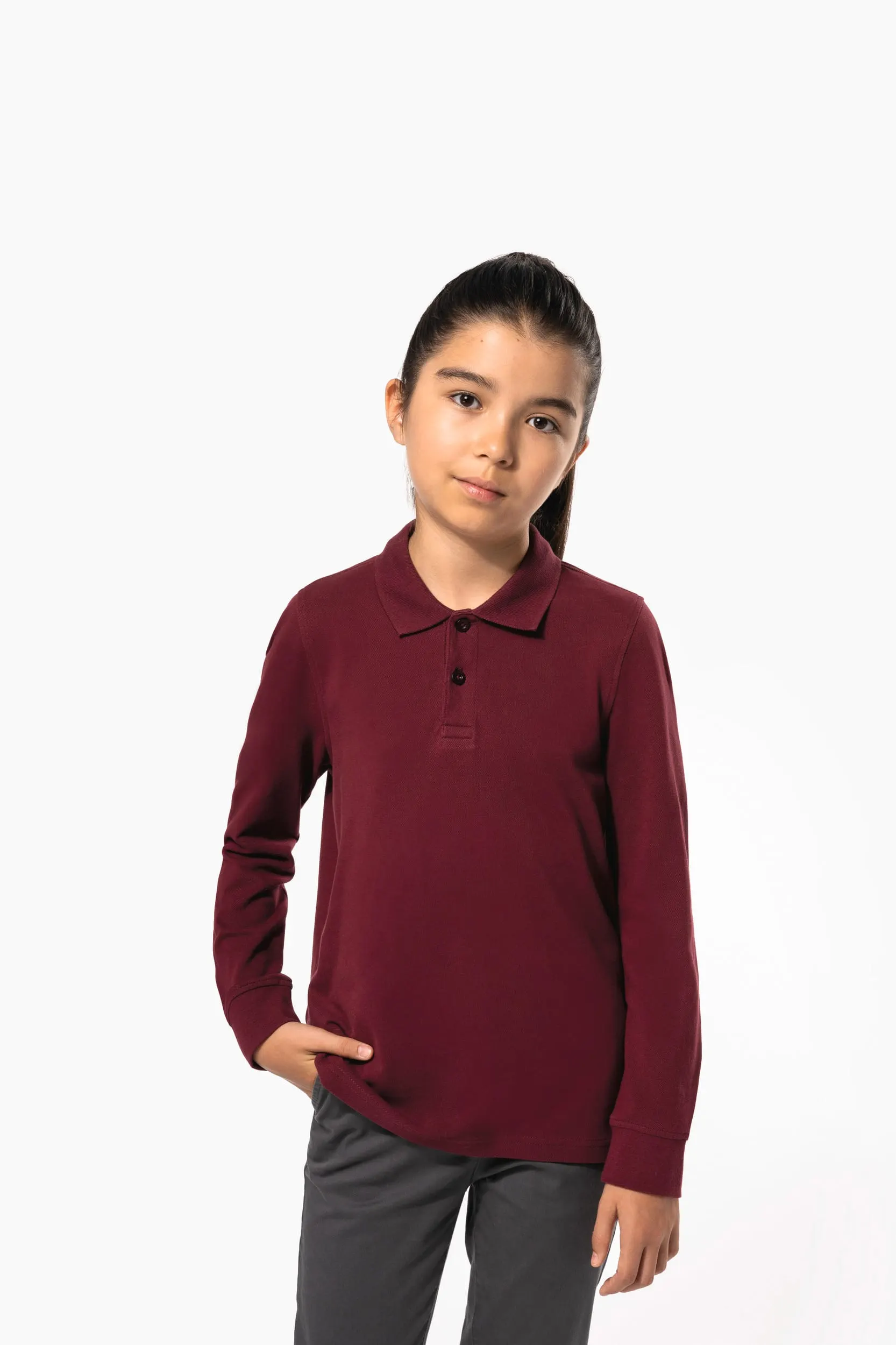 Polo manga larga infantil