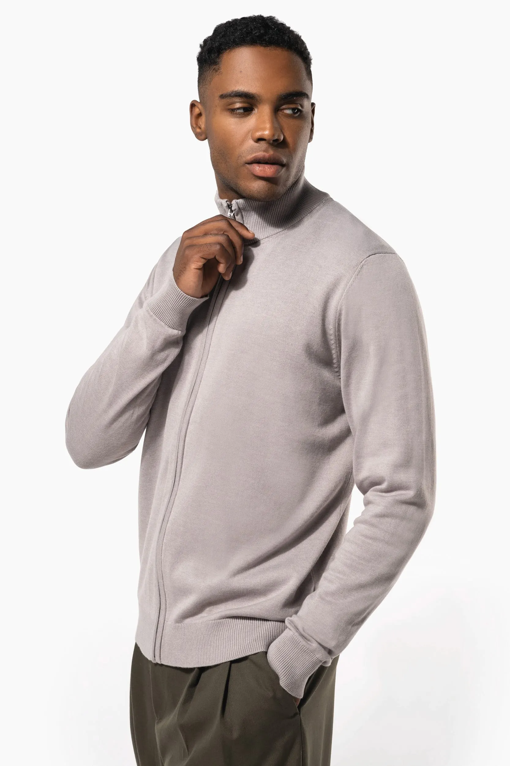 Chaqueta de punto con cremallera hombre