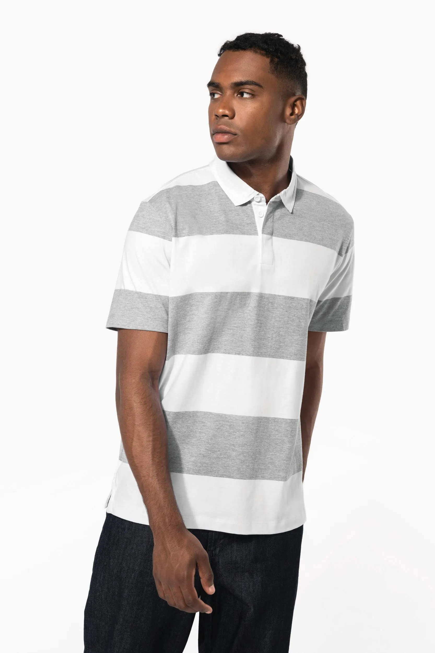 Polo a rayas manga corta unisex