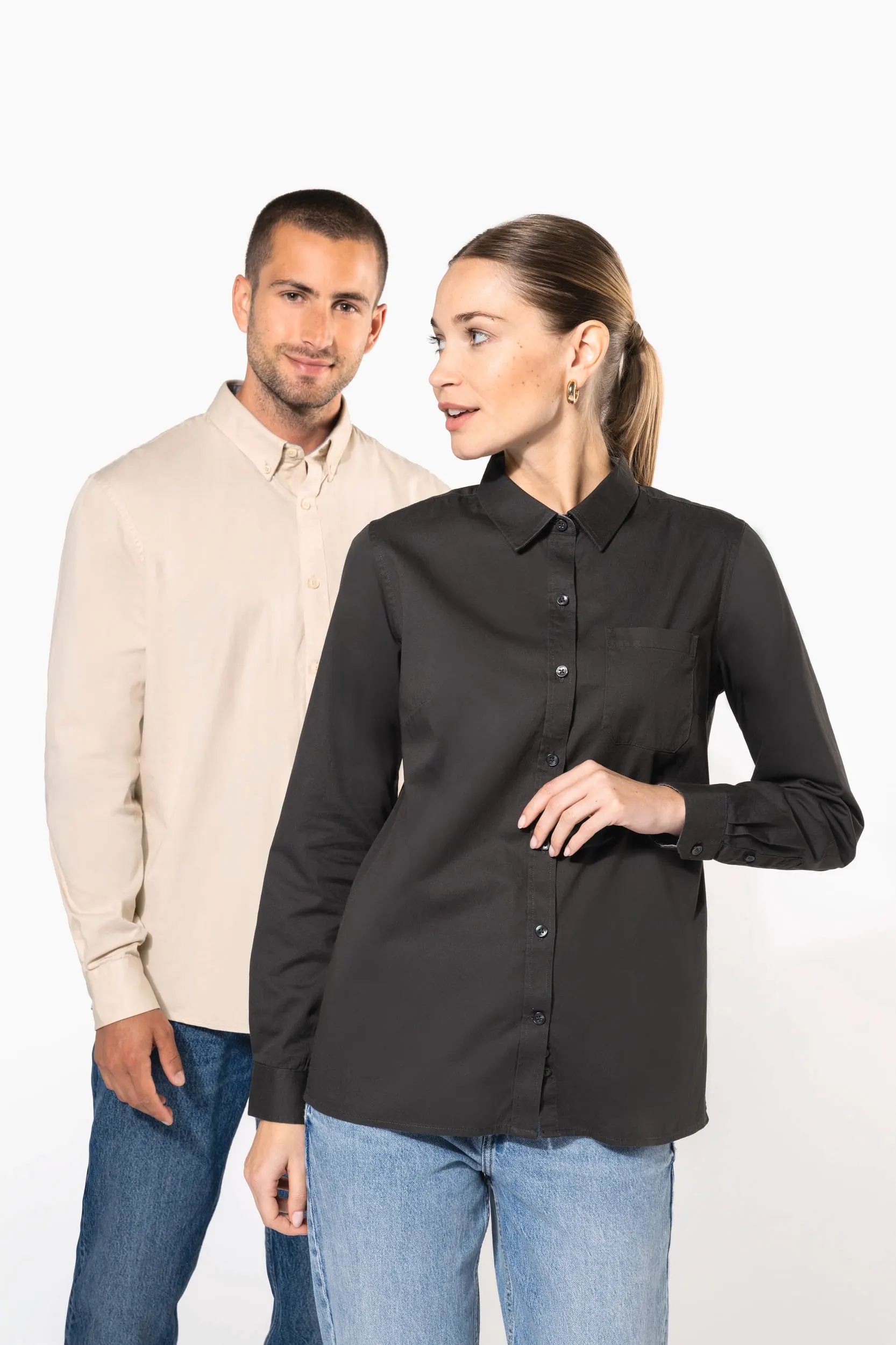 Camisa de algodón Nevada de manga larga para hombre