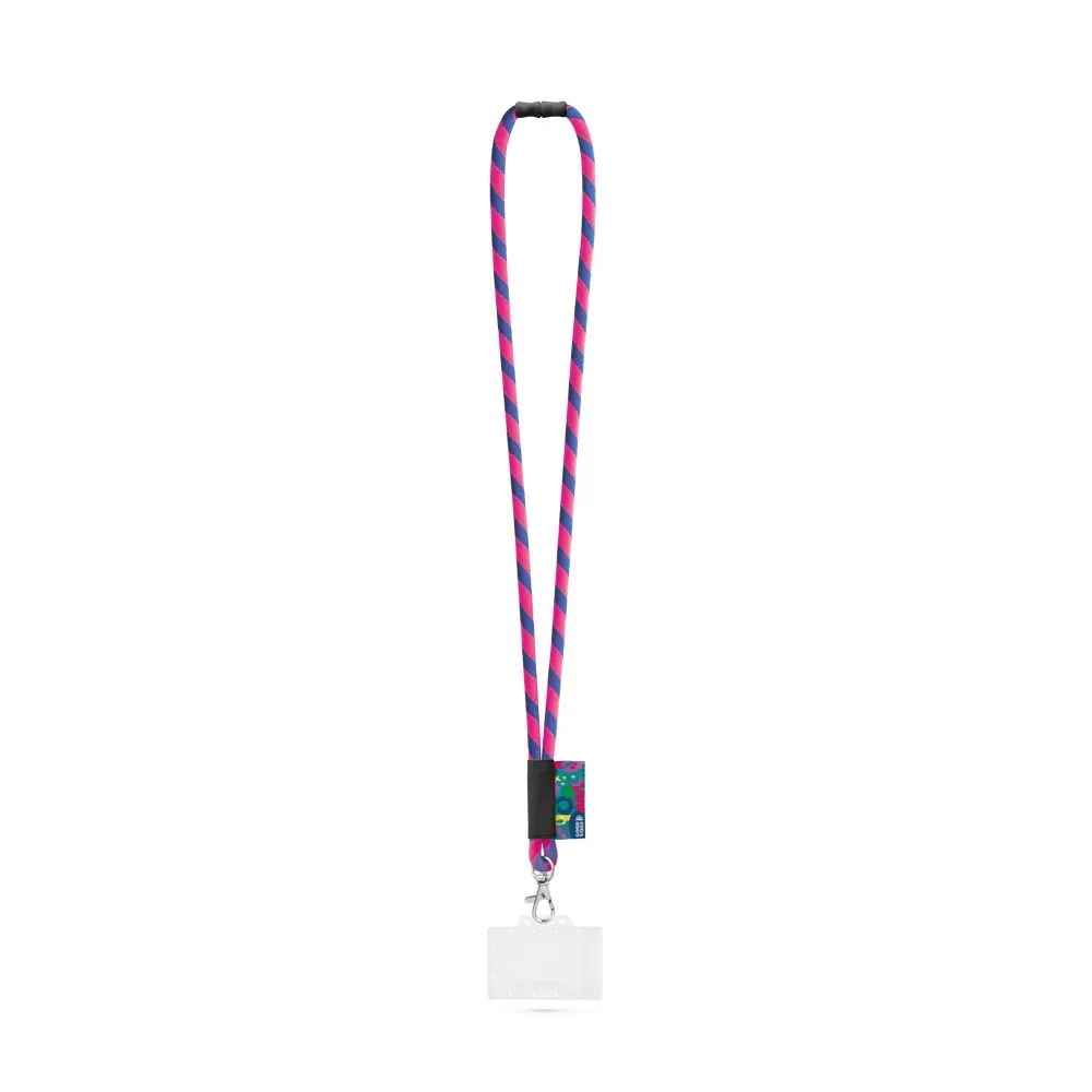 WATFORD. SET Lanyard TUBE Long (Ø 7 mm) con mosquetón de gatillo de 9 mm, cierre de seguridad de Ø 7 mm y porta credencial/tarjeta rígido de 91 x 68 mm
