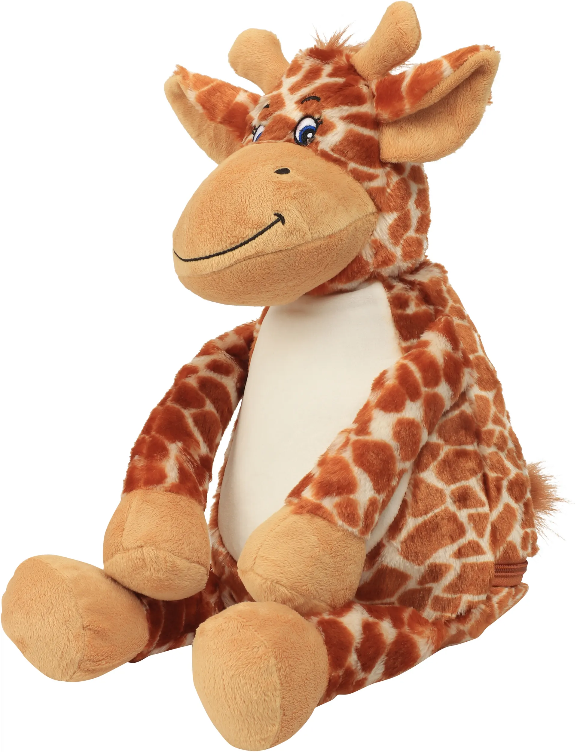 Jirafa de peluche con cremallera