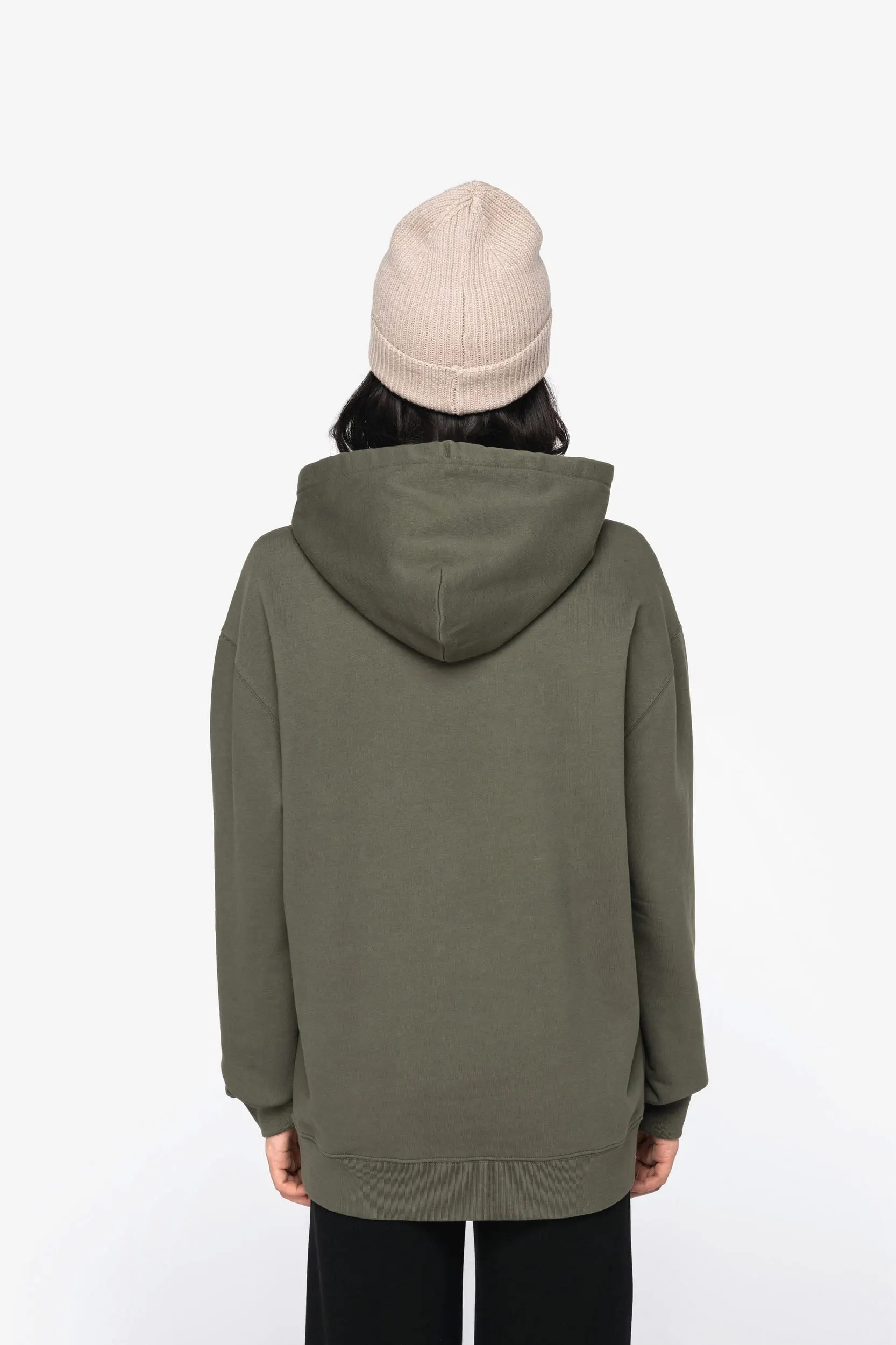 Sudadera ecorresponsable con capucha y hombros caídos felpa perchada unisex