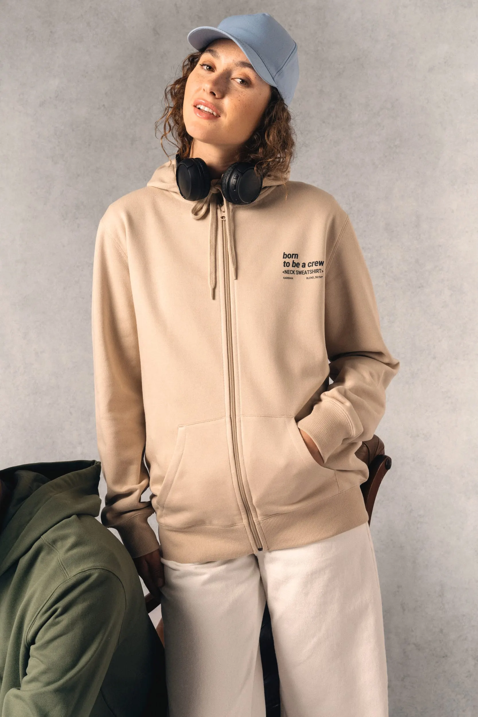Sudadera con capucha y cremallera reciclada unisex