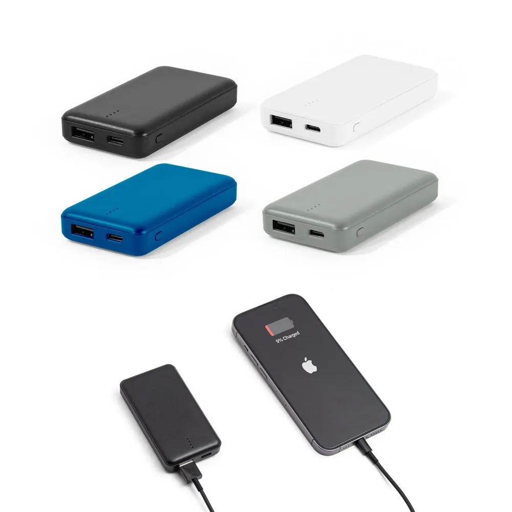SHERYL. Batería externa de 4'000 mAh en ABS reciclado (100% rABS)