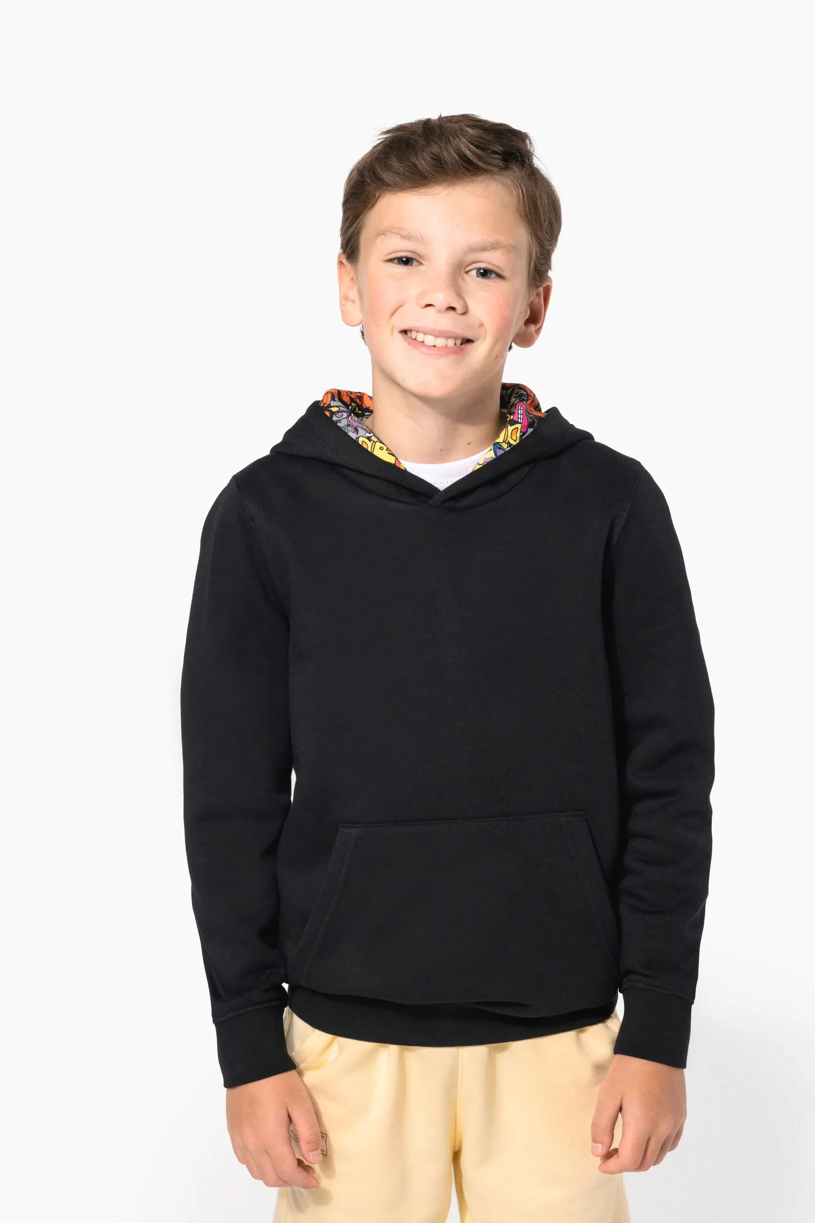 Sudadera con capucha de forro contrastado infantil