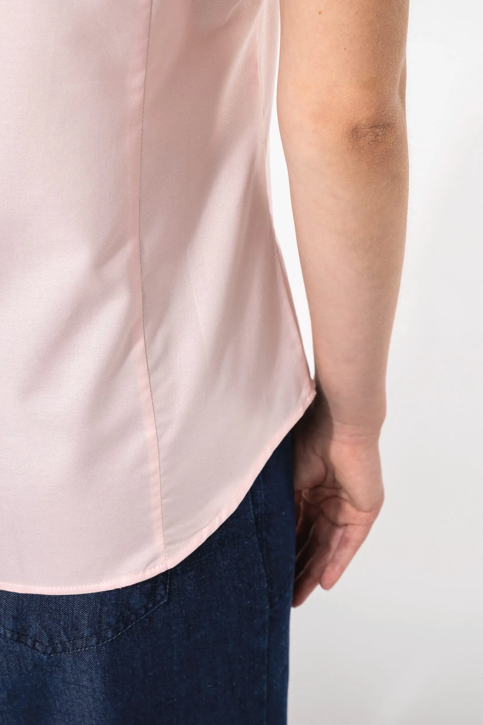 Camisa oxford manga corta mujer
