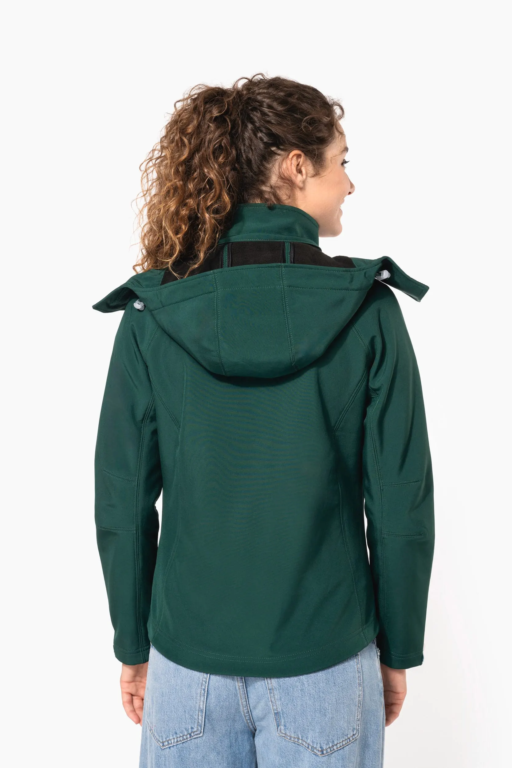 Chaqueta softshell con capucha extraíble mujer