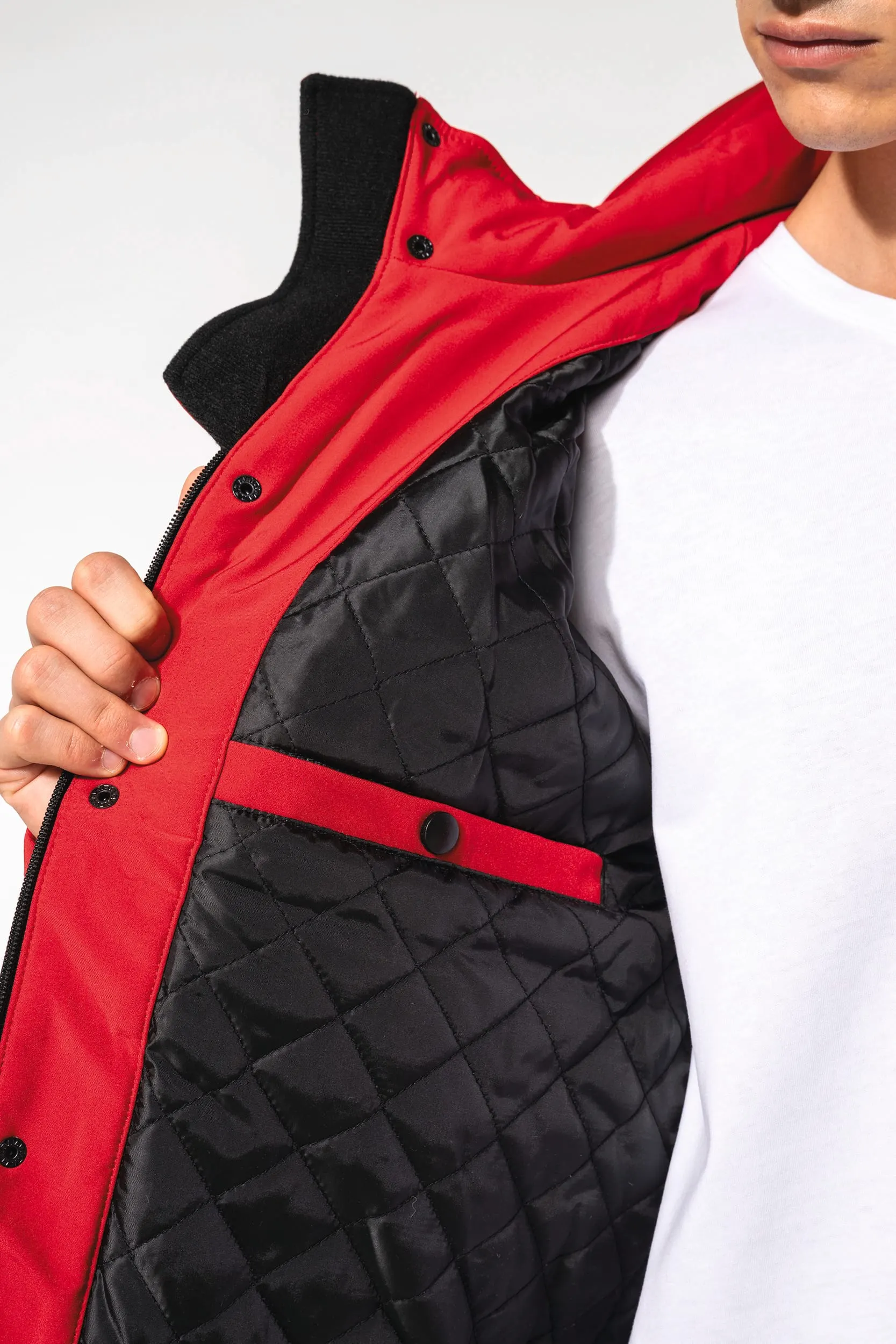 Parka softshell acolchada con capucha hombre