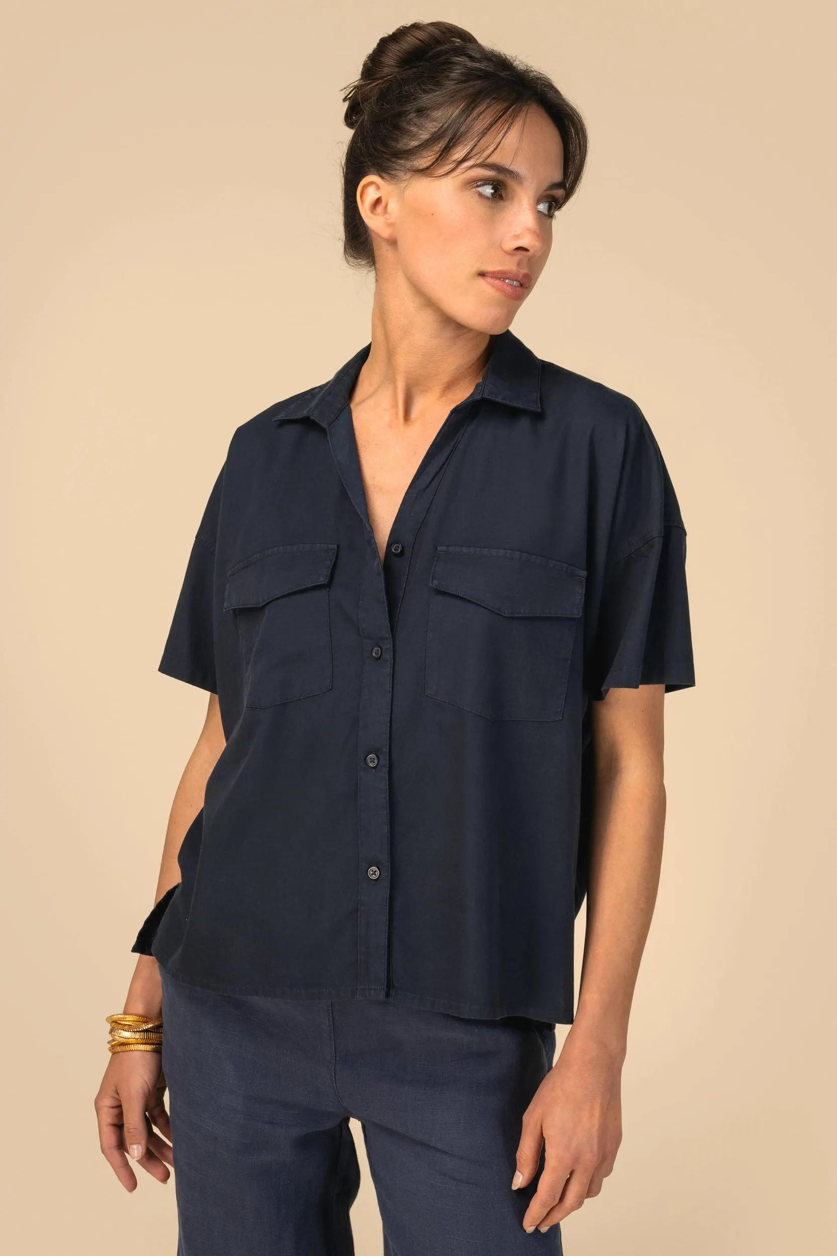 Camisa ecorresponsable oversize de Lyocell mujer