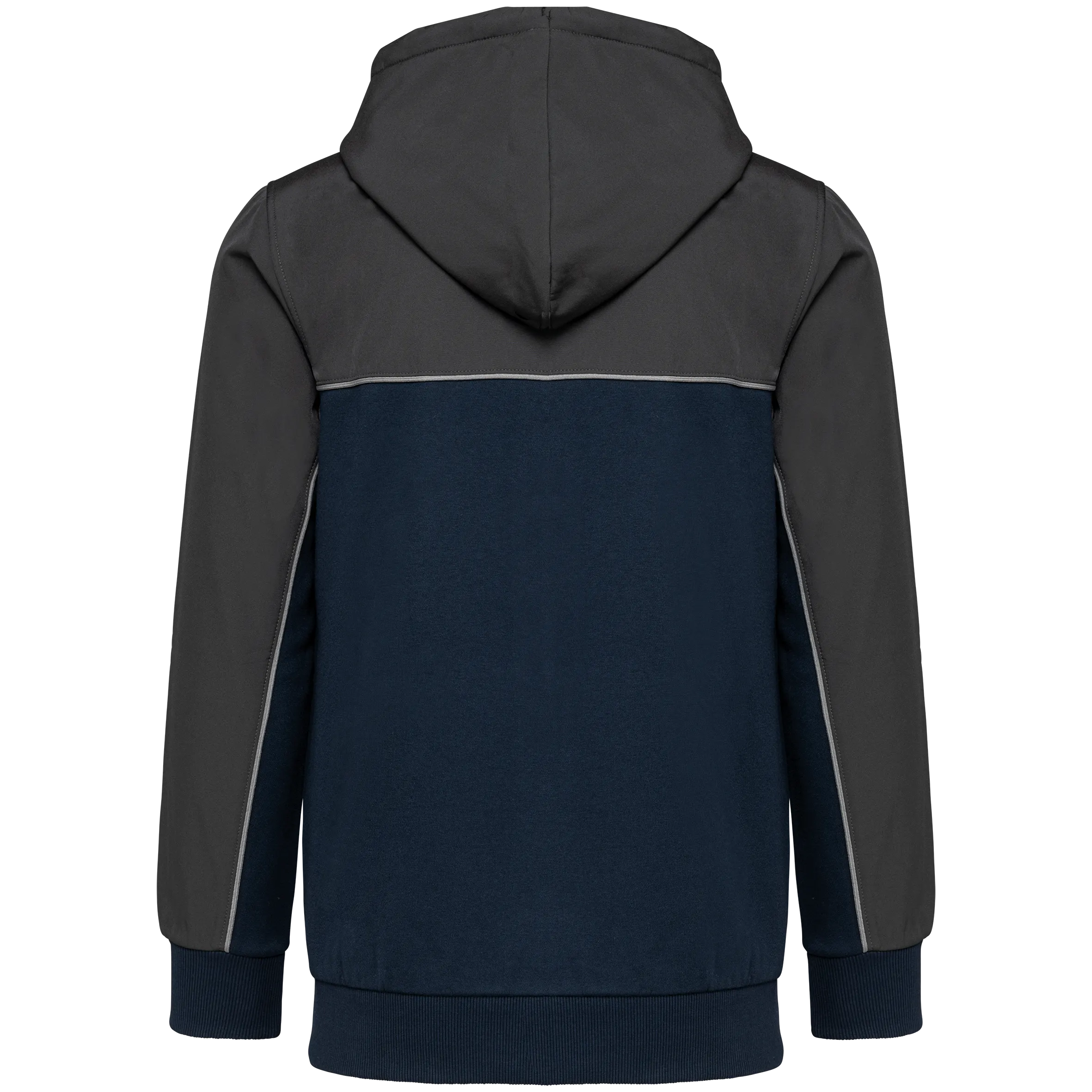Chaqueta felpa bicolor con capucha y cremallera ecorresponsable unisex