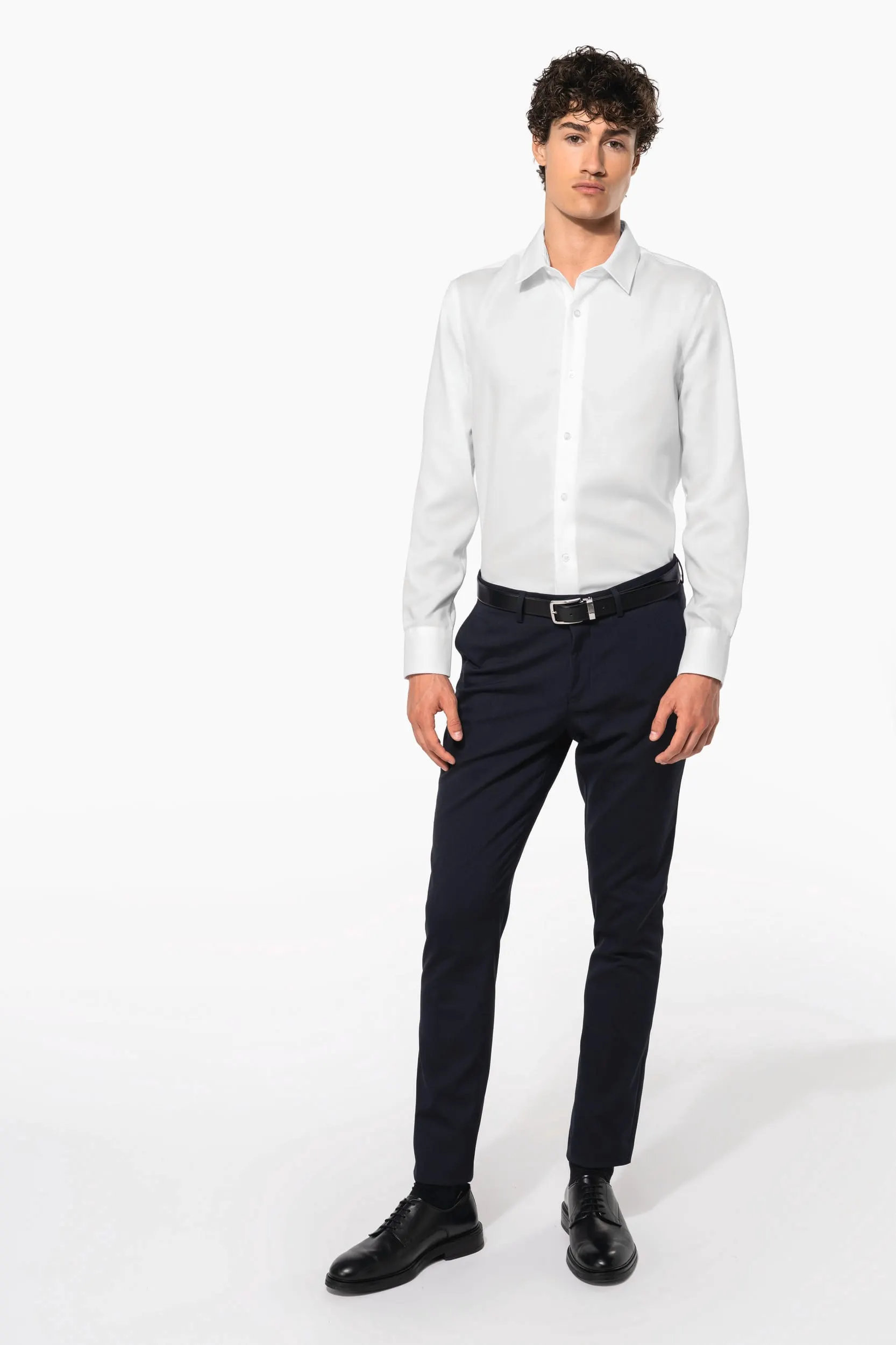 Camisa sin planchado de manga larga hombre
