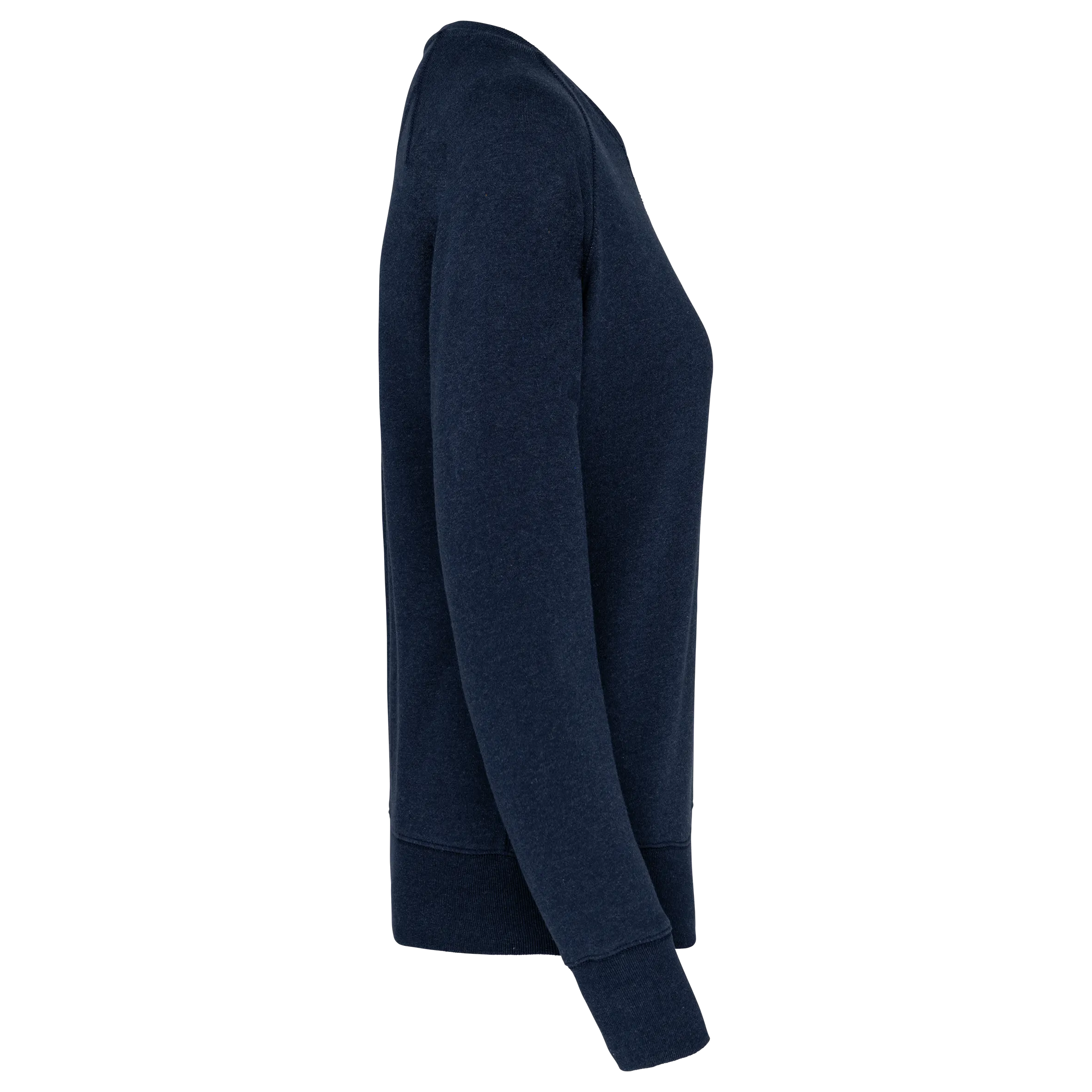 Sudadera algodón orgánico con cuello redondo y mangas raglan de mujer