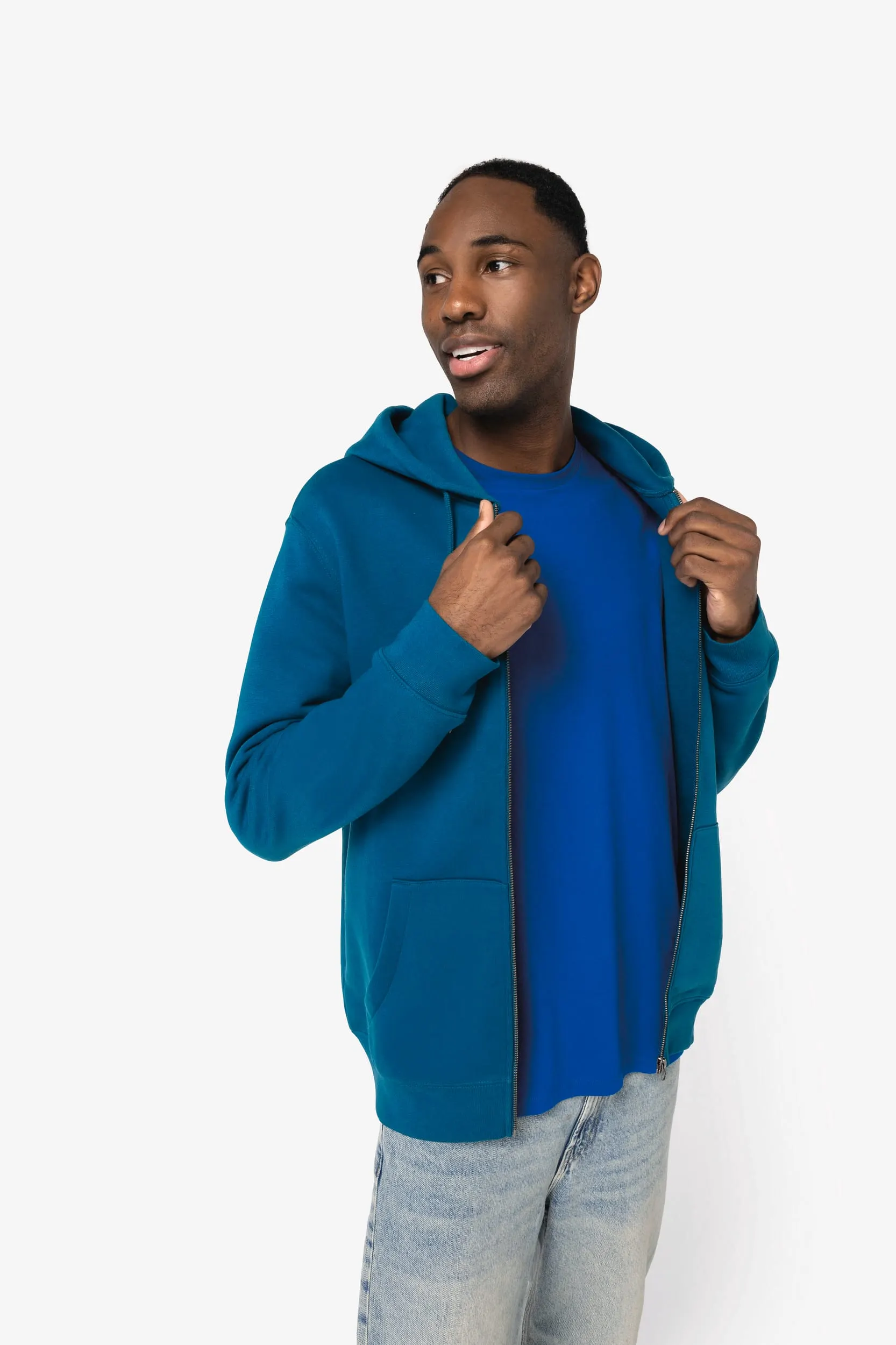 Sudadera ecorresponsable con cremallera y capucha unisex