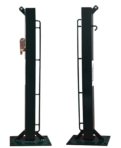 JUEGO DE 2 POSTES DE TENIS FIJOS CUADRADO 80X80MM CON BASE PARA ATORNILLAR