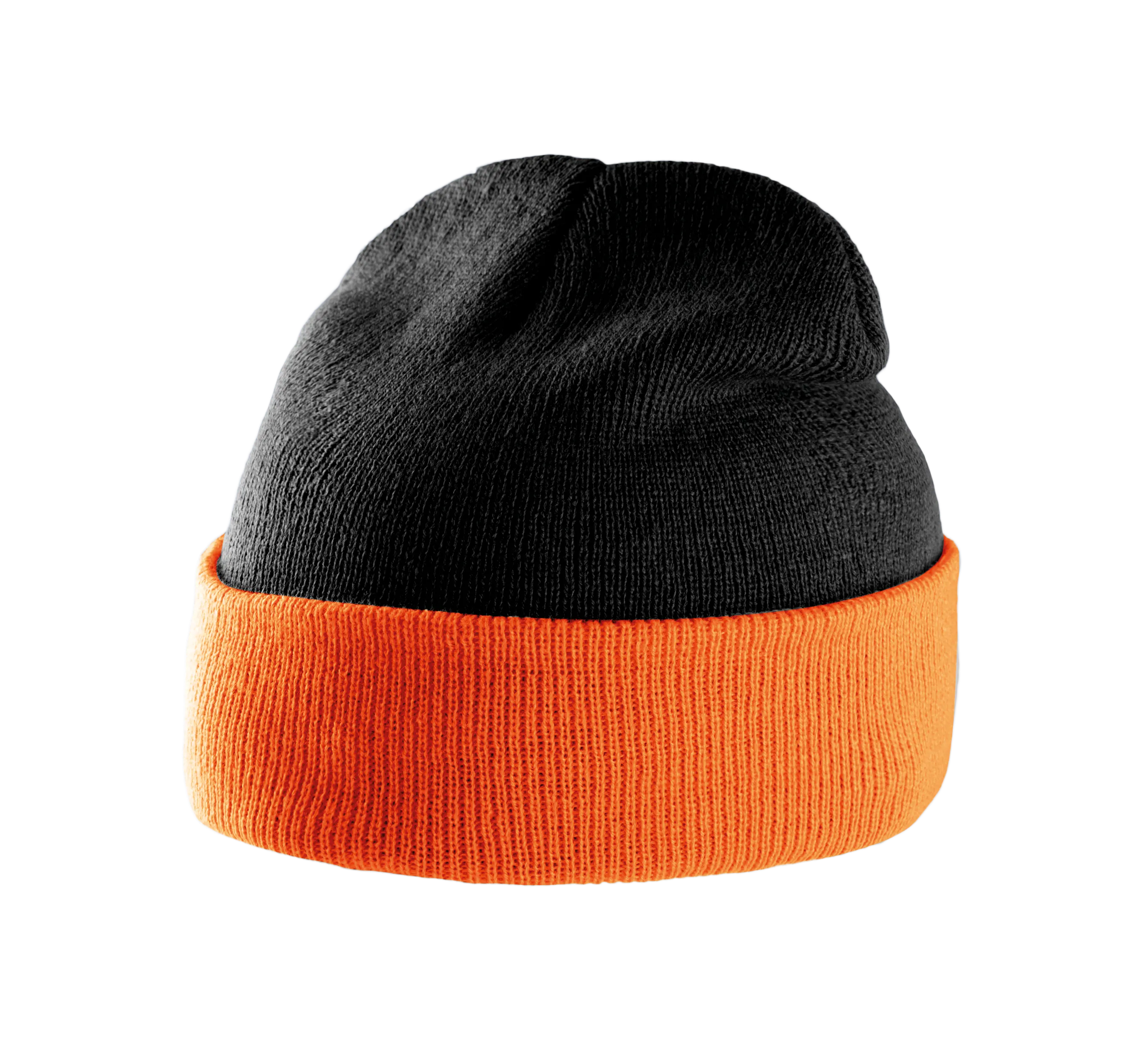 Gorro bicolor con dobladillo