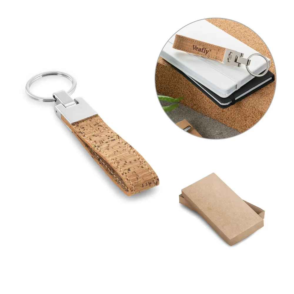 CORKS. Llavero de corcho y metal