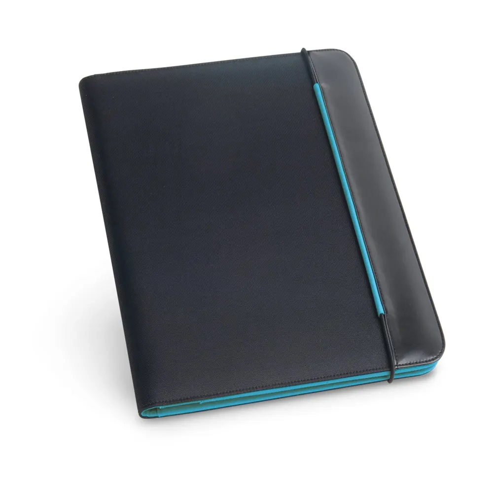 FITZGERALD. Portafolios A4 en PU y 800D con bloc de páginas rayadas