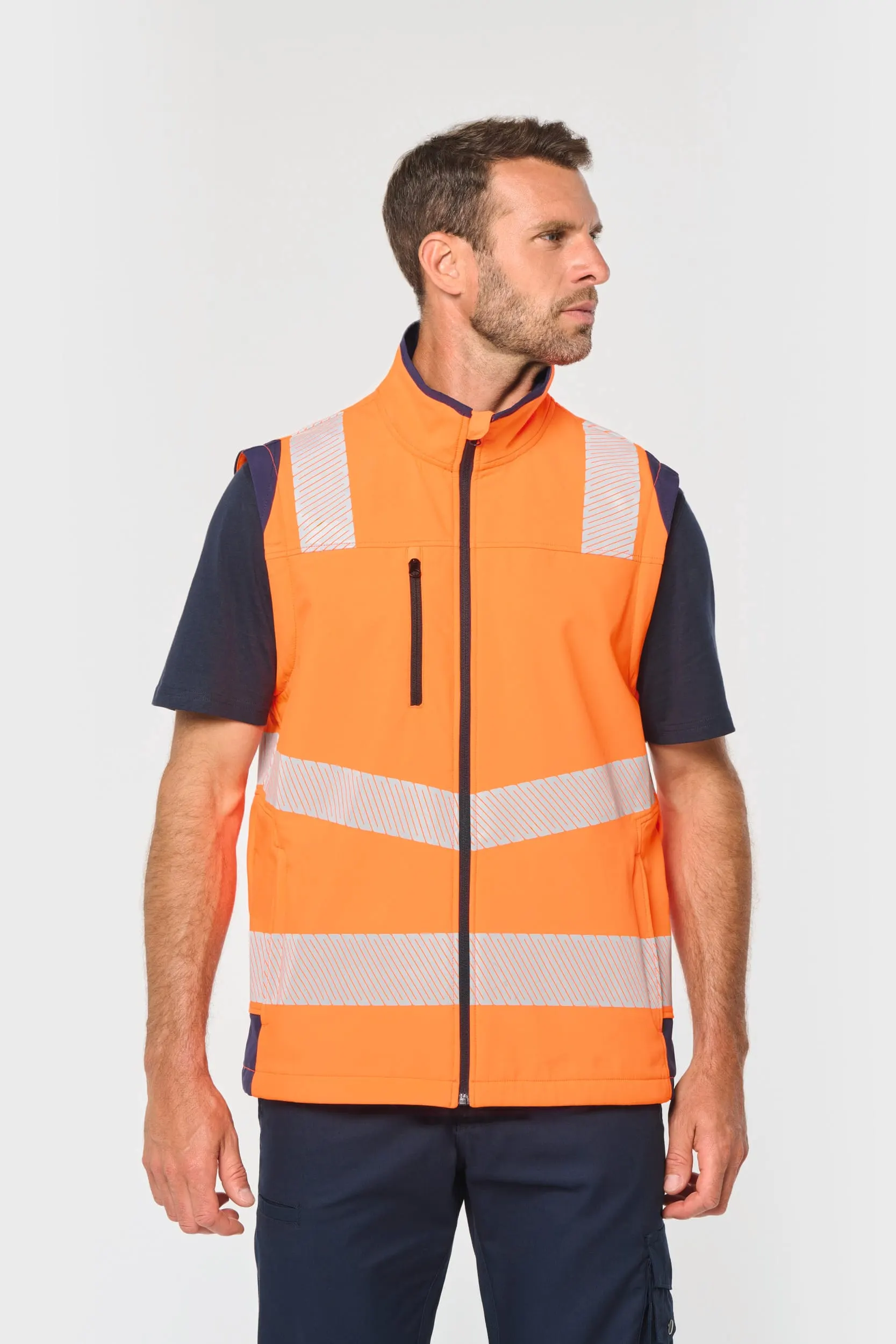 Chaqueta softshell de seguridad reciclada con mangas amovibles unisex