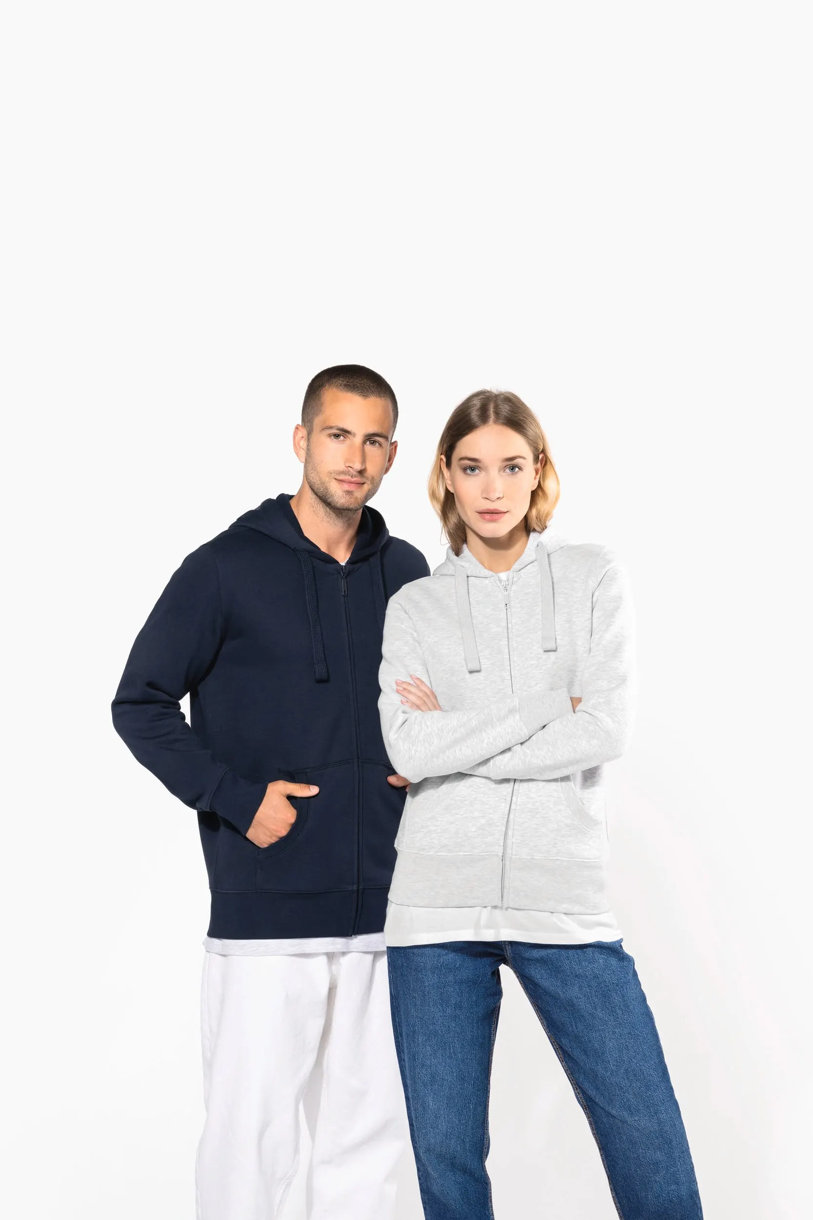 Sudadera con capucha y cremallera de mujer